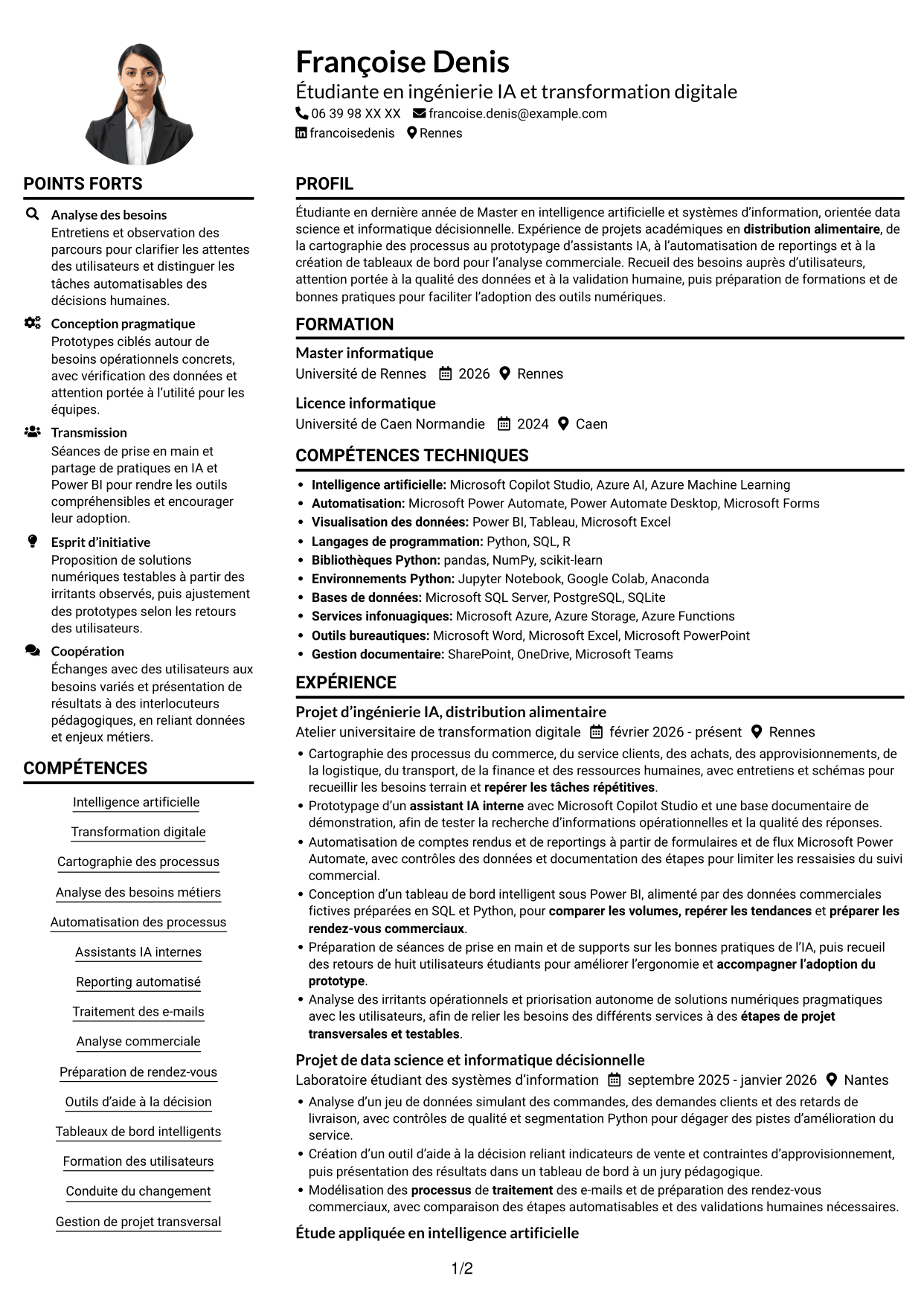 Exemple de CV — page 1