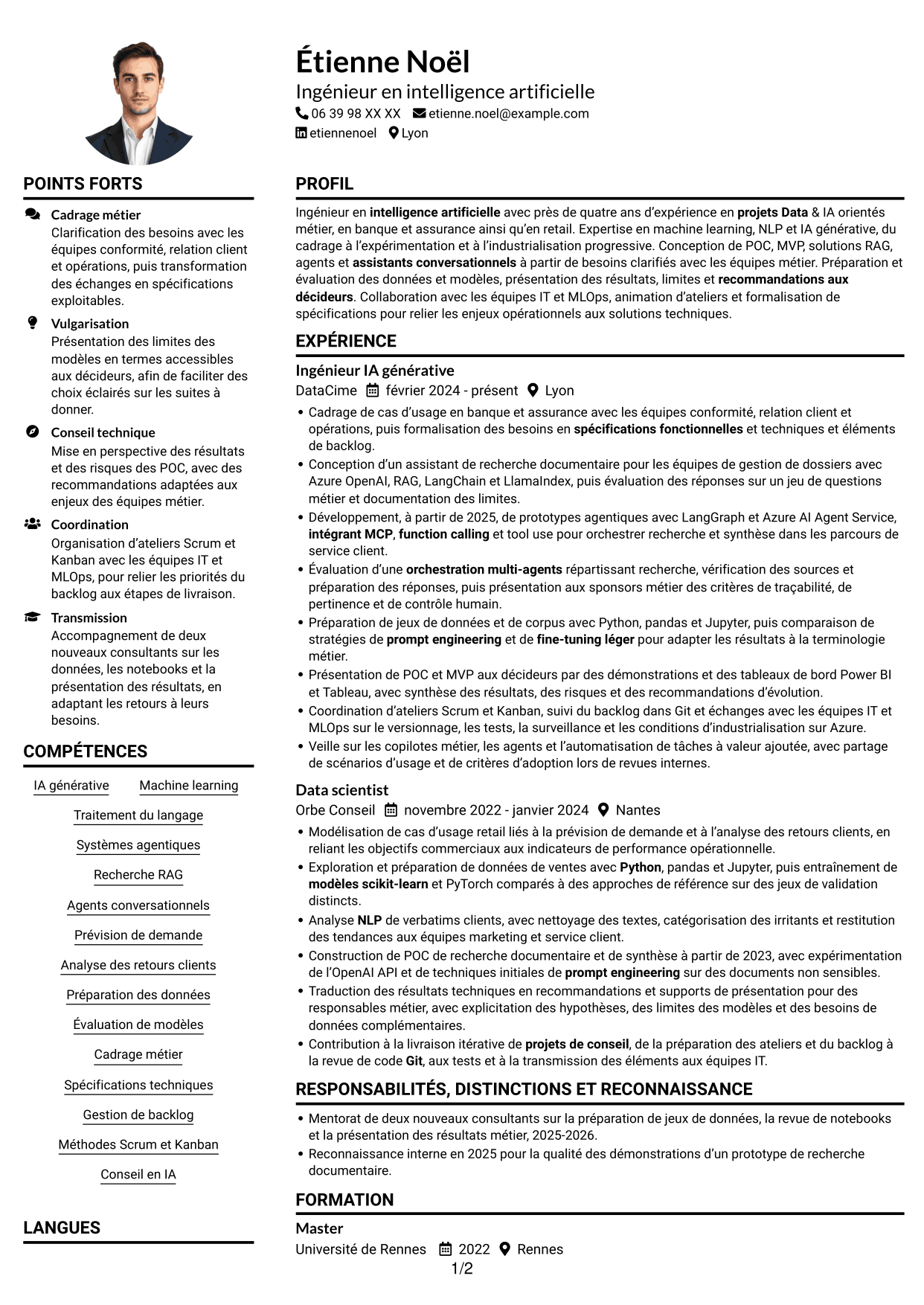 Exemple de CV — page 1