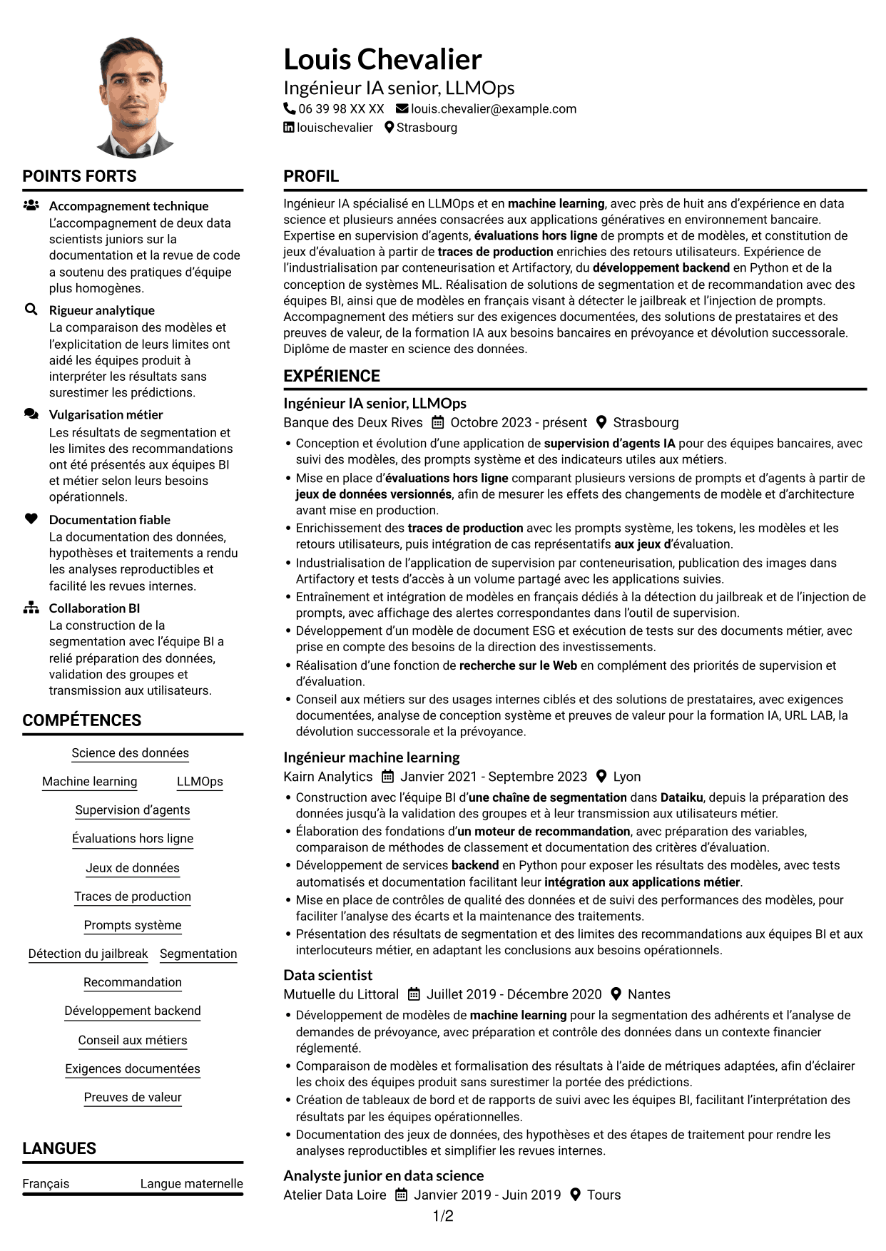 Exemple de CV — page 1