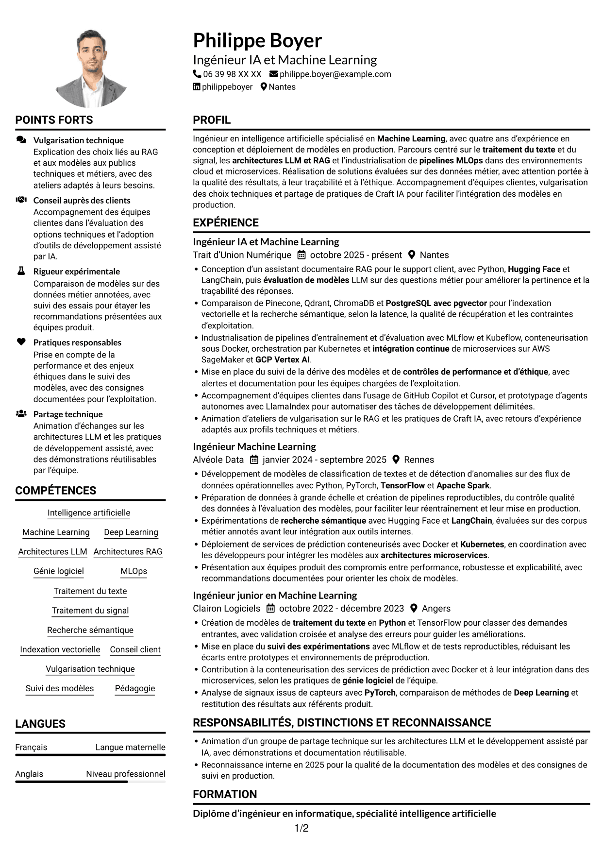 Exemple de CV — page 1