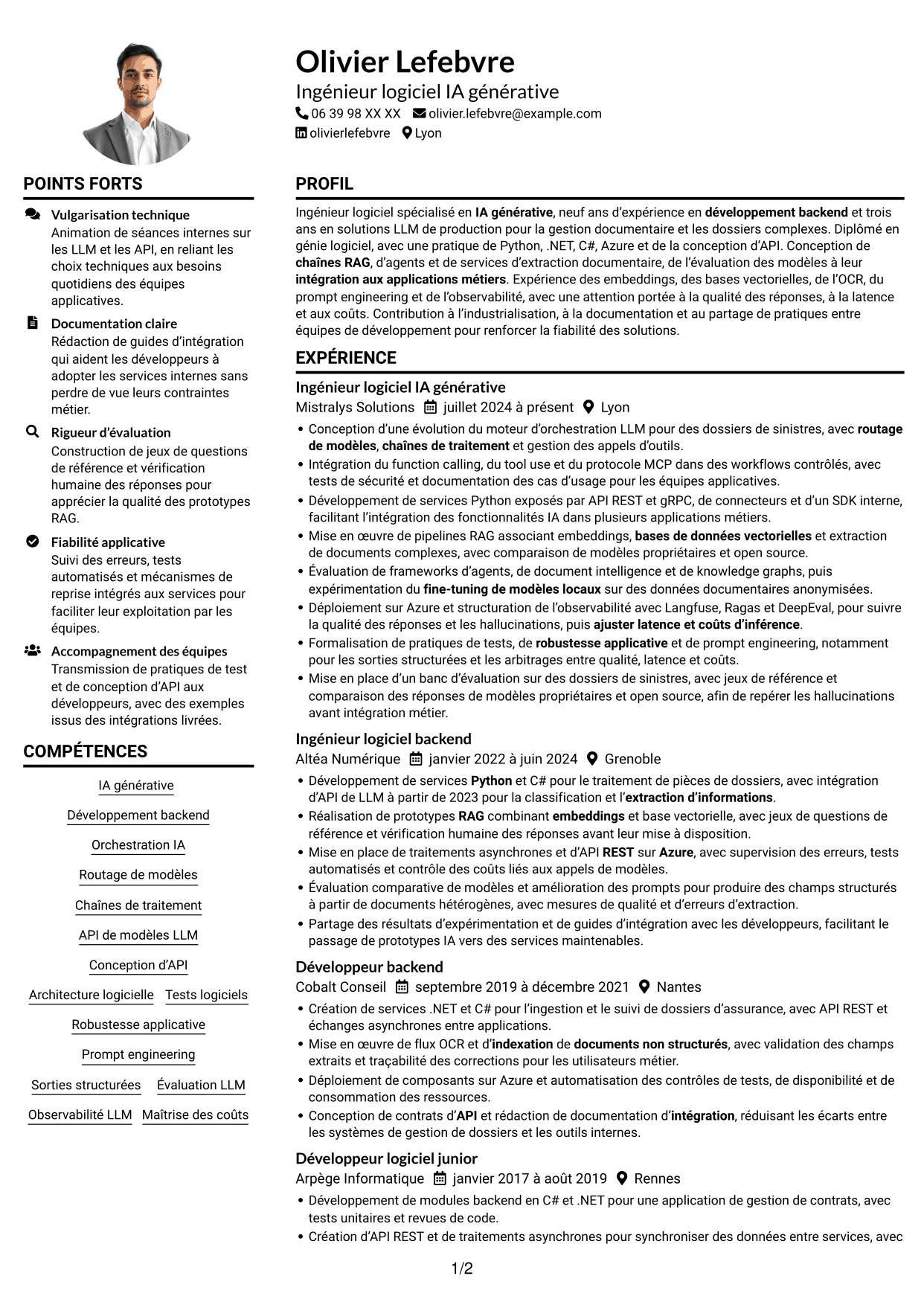 Exemple de CV — page 1