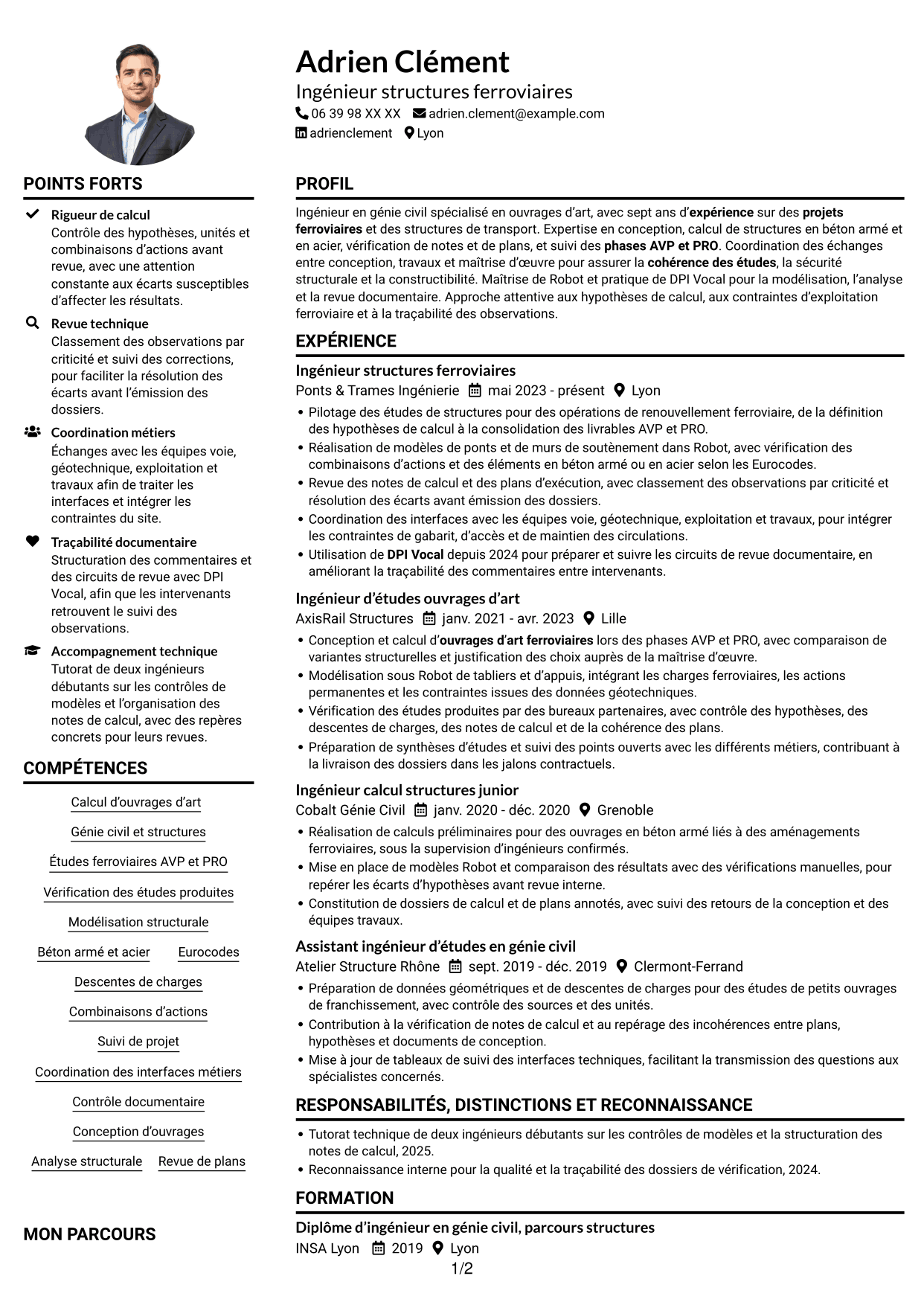 Exemple de CV — page 1