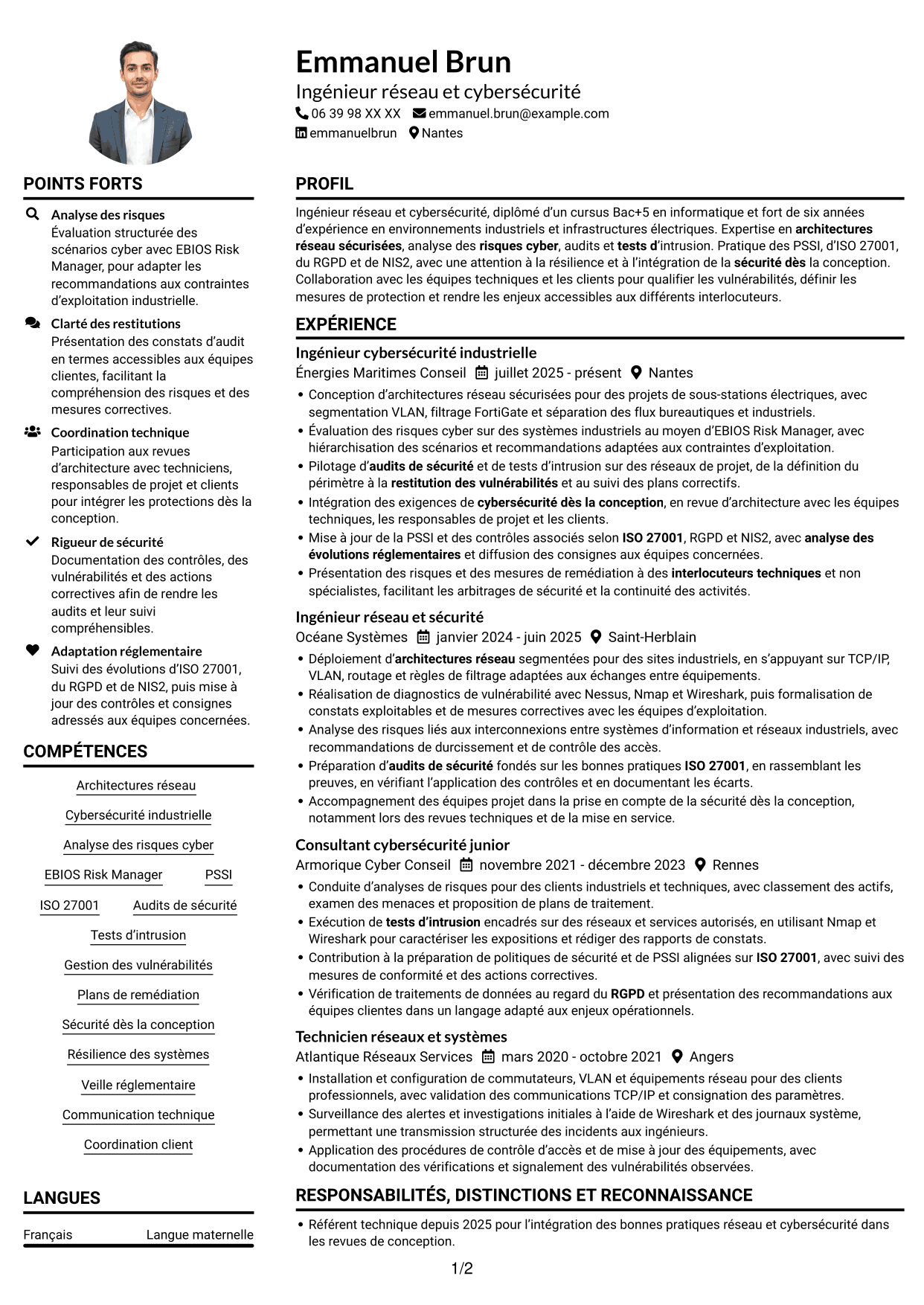 Exemple de CV — page 1