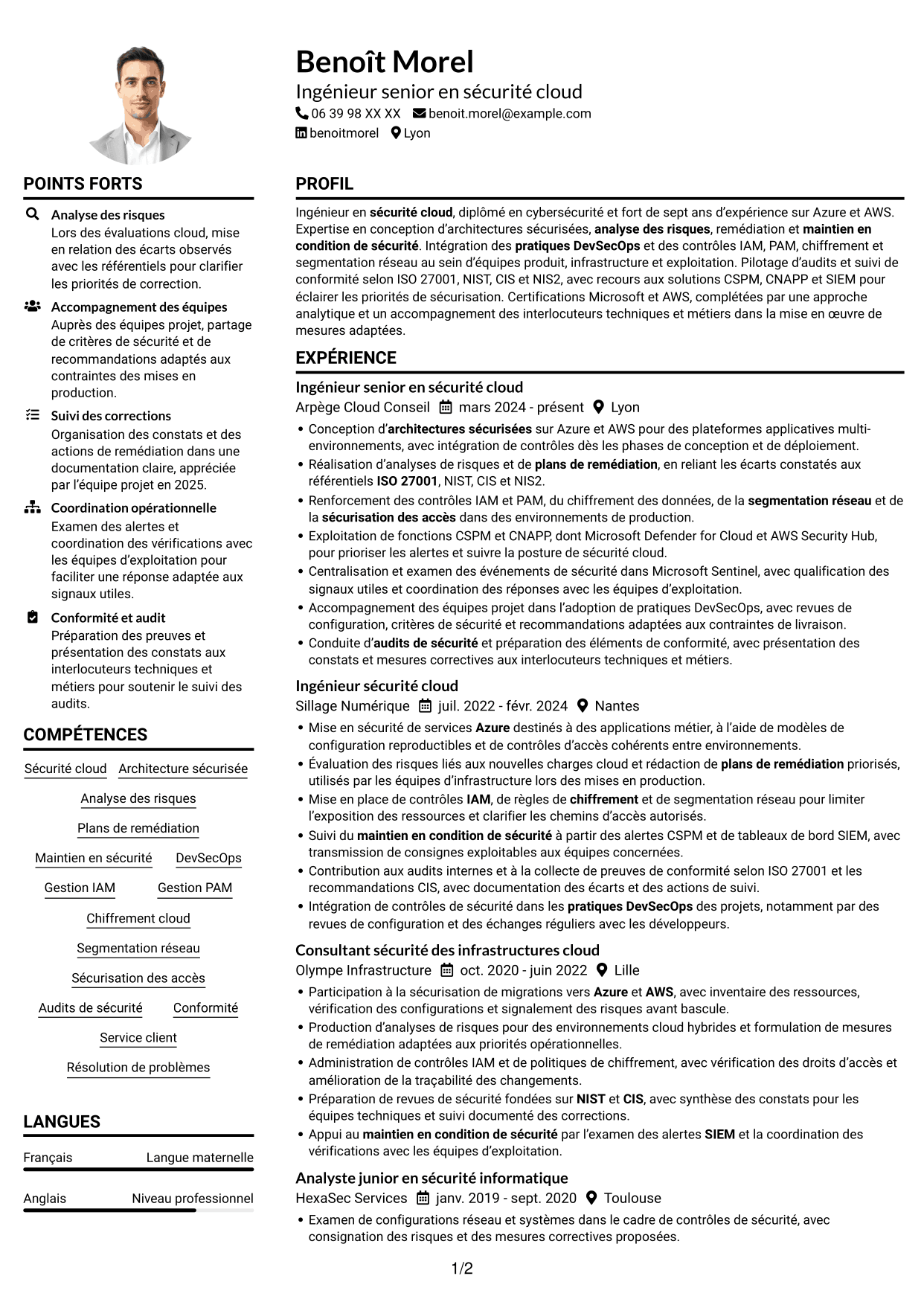 Exemple de CV — page 1