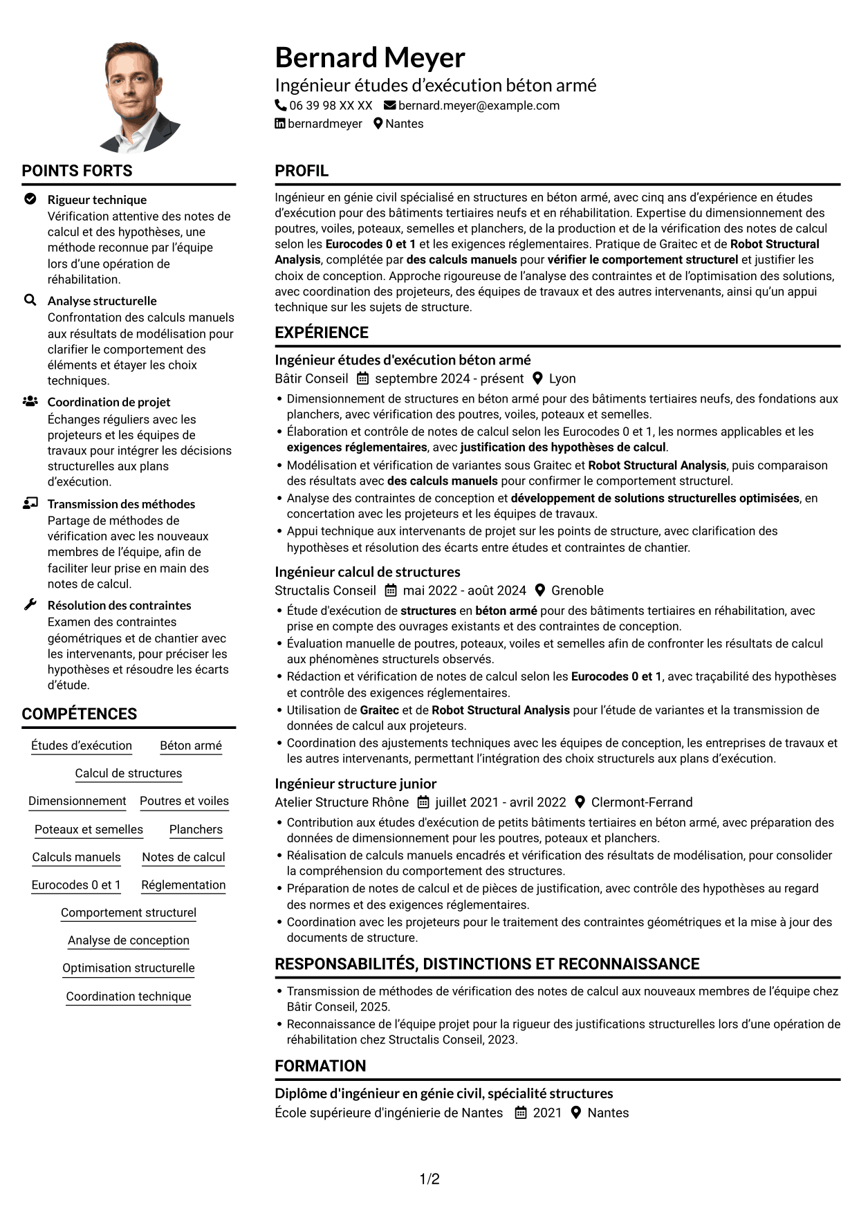Exemple de CV — page 1