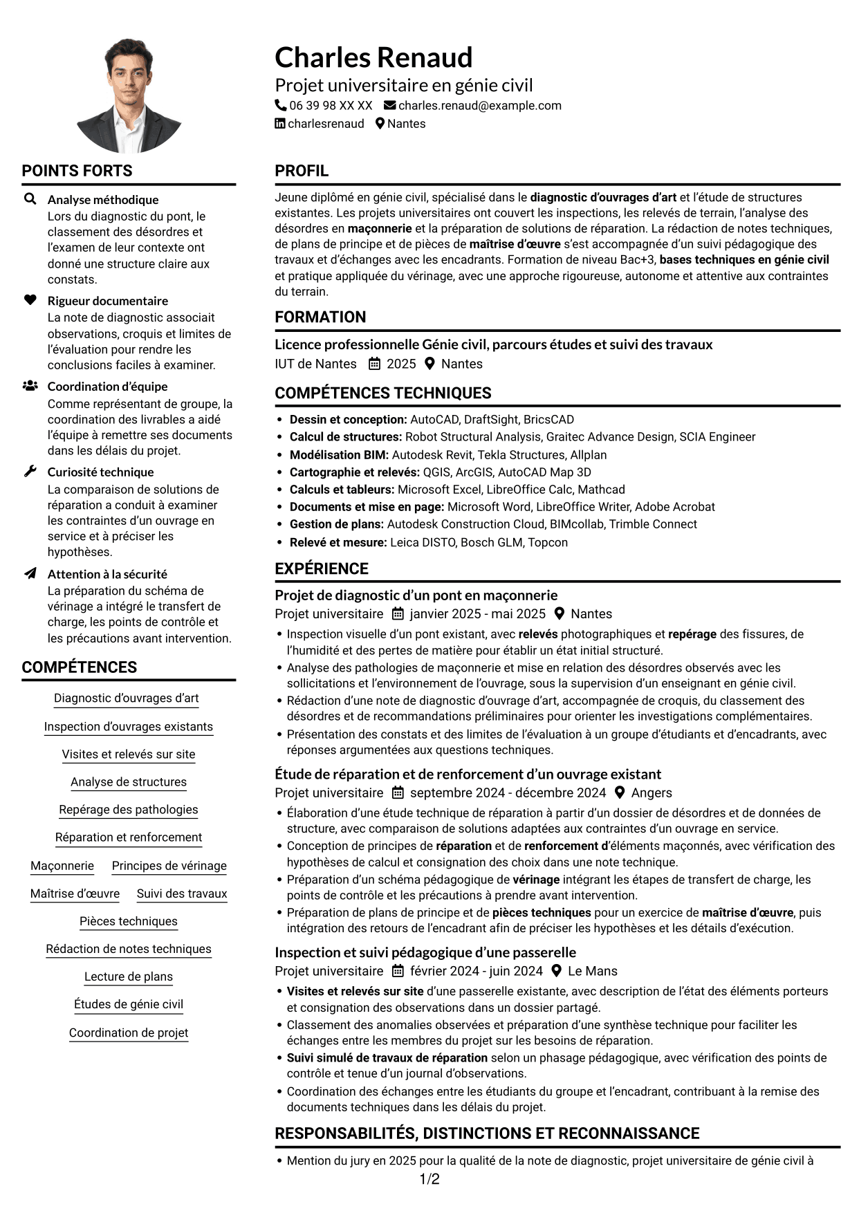 Exemple de CV — page 1