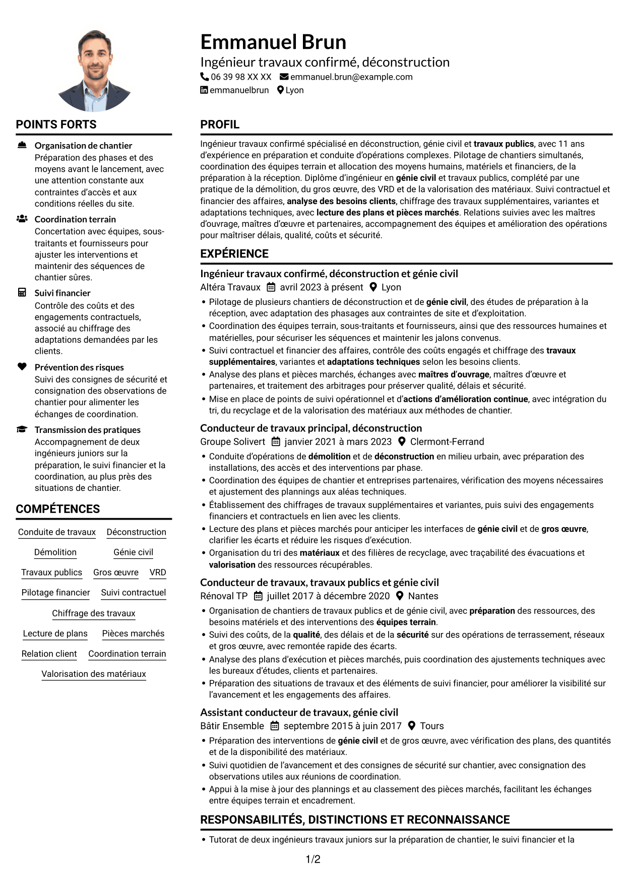 Exemple de CV — page 1