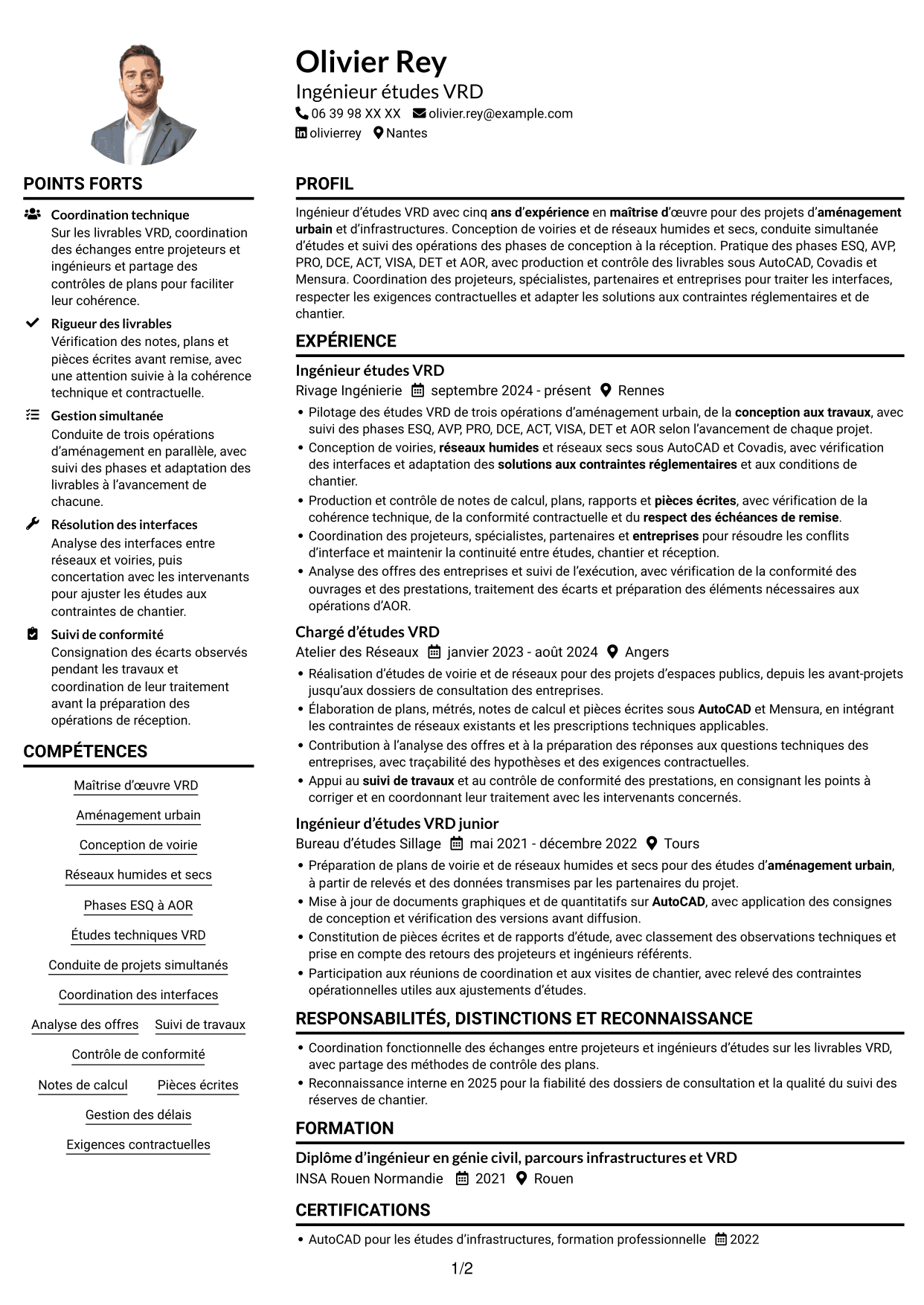 Exemple de CV — page 1