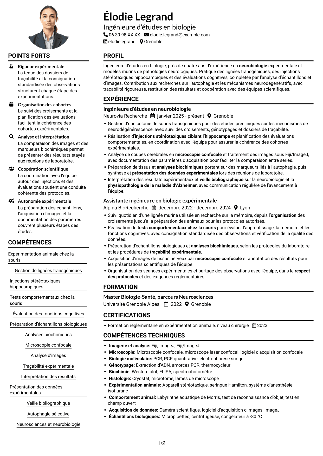 Exemple de CV — page 1