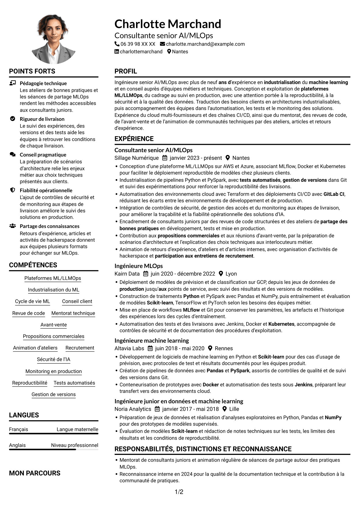 Exemple de CV — page 1