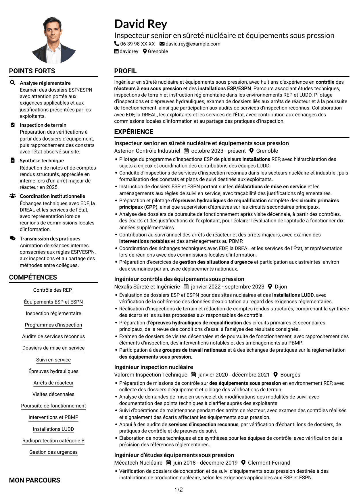 Exemple de CV — page 1