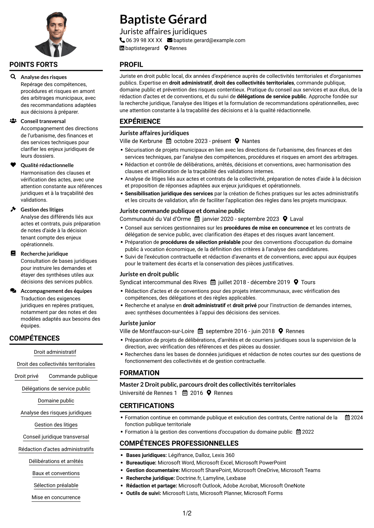 Exemple de CV — page 1
