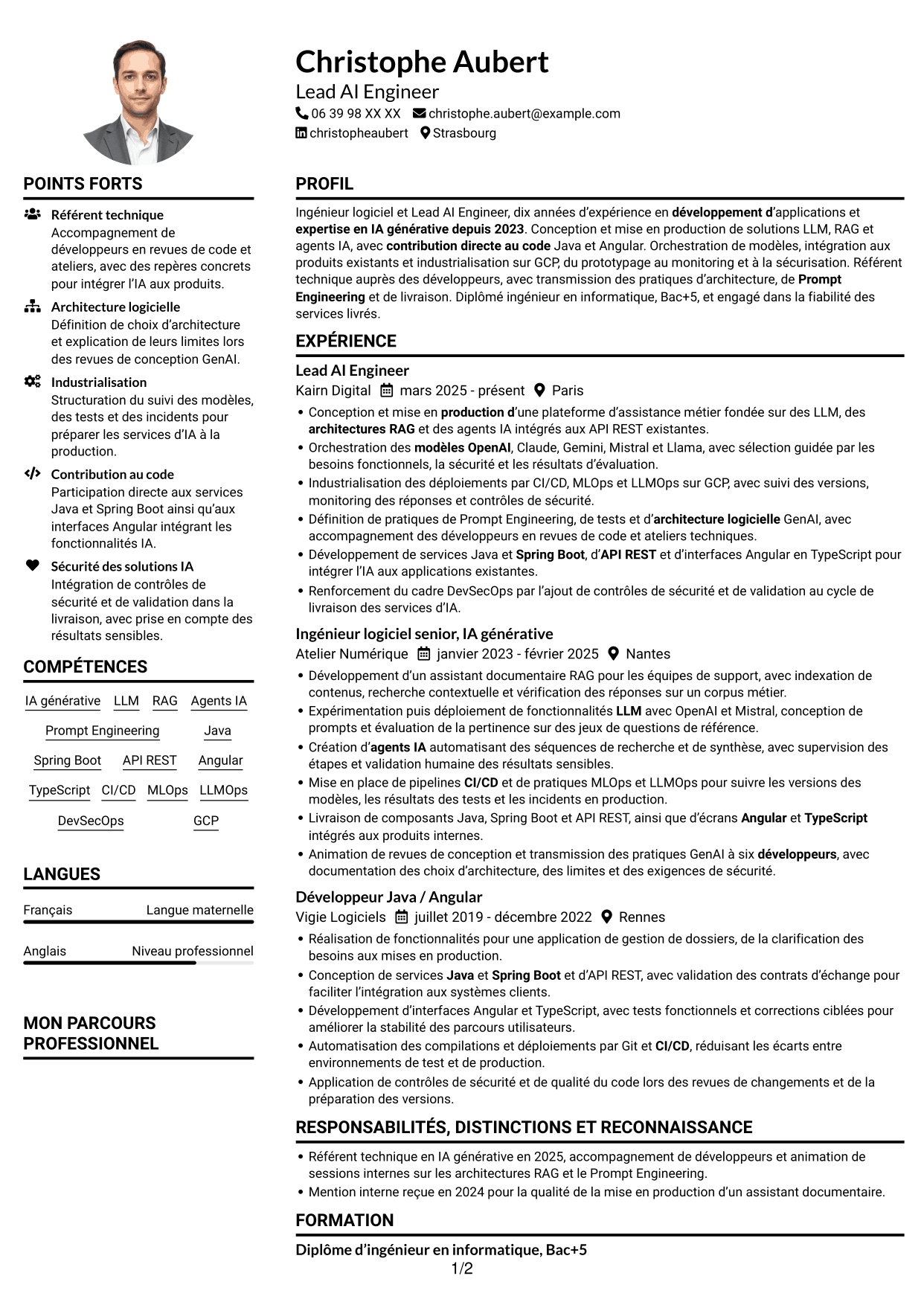 Exemple de CV — page 1