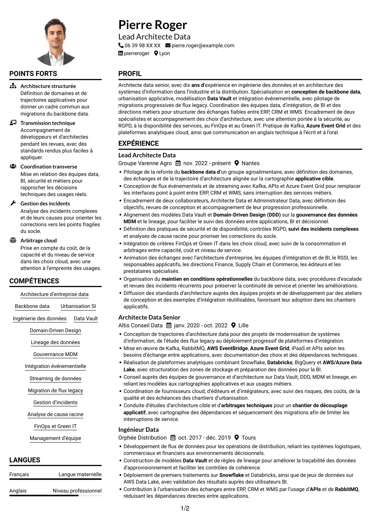 Exemple de CV — page 1