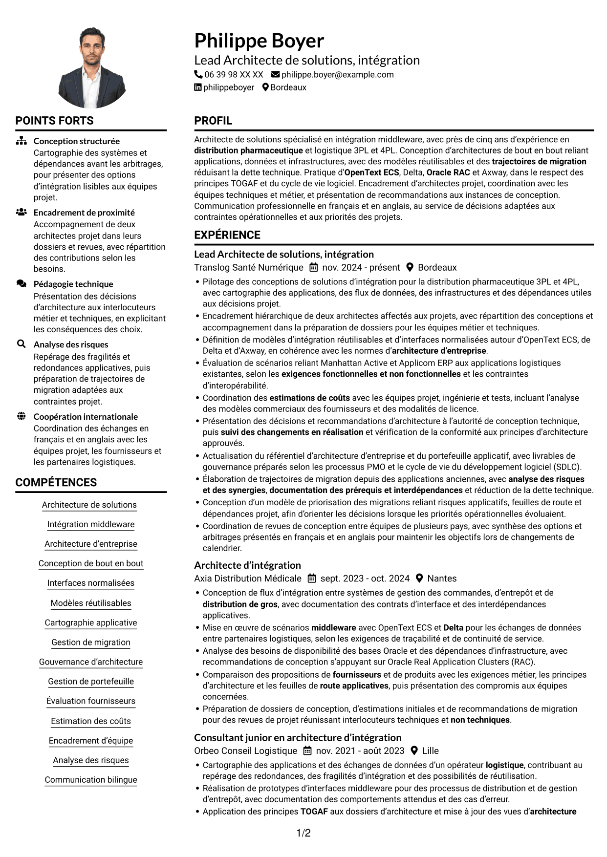 Exemple de CV — page 1