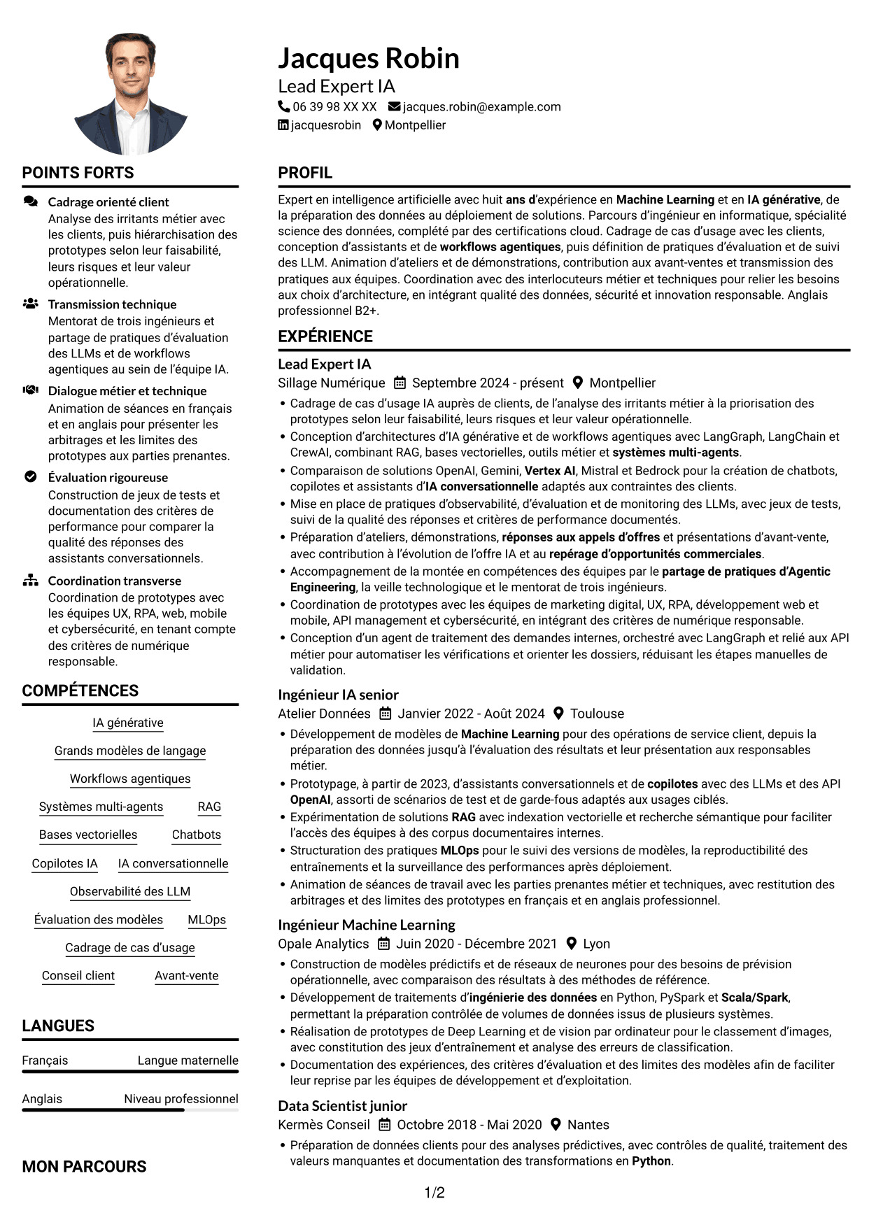 Exemple de CV — page 1