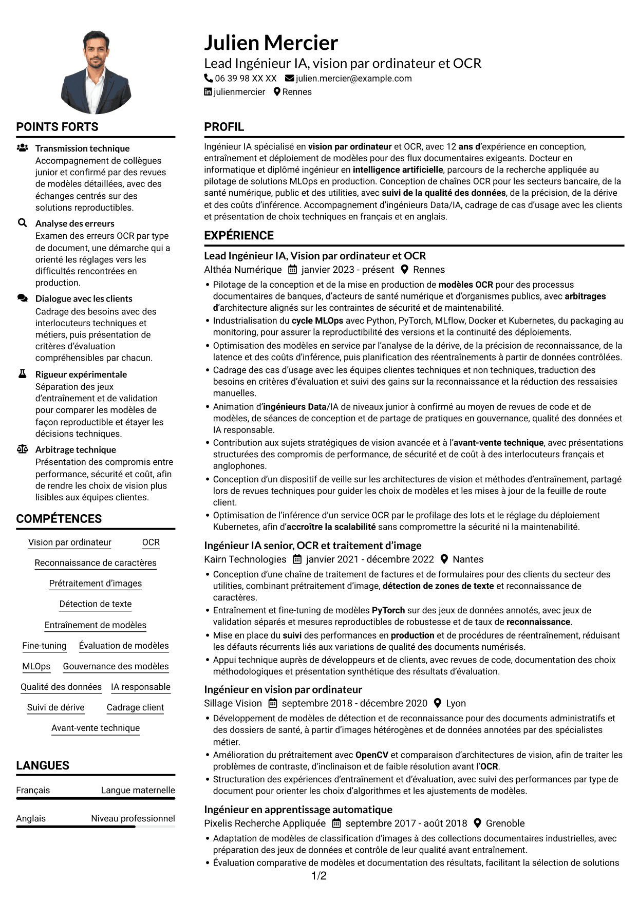 Exemple de CV — page 1