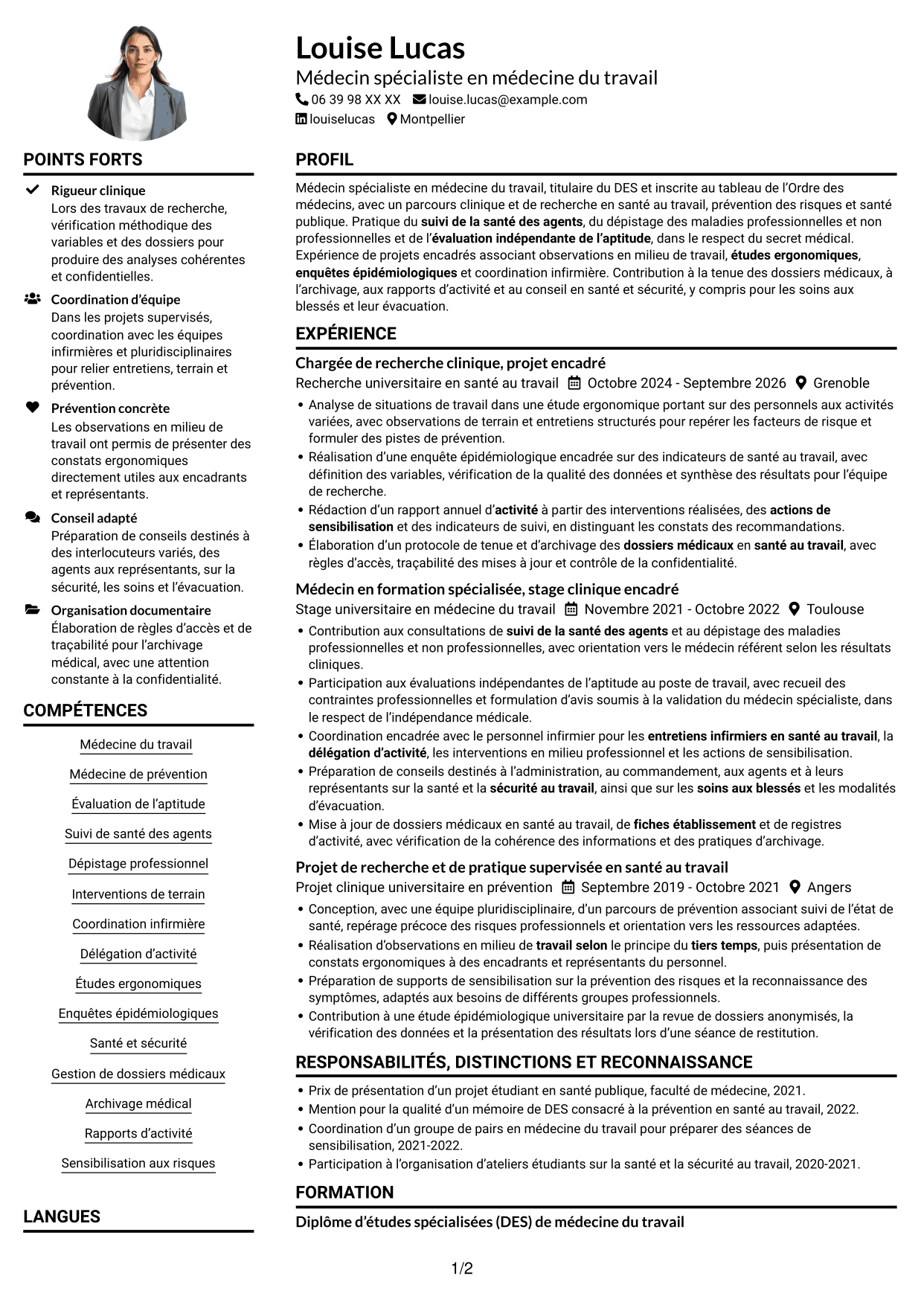 Exemple de CV — page 1