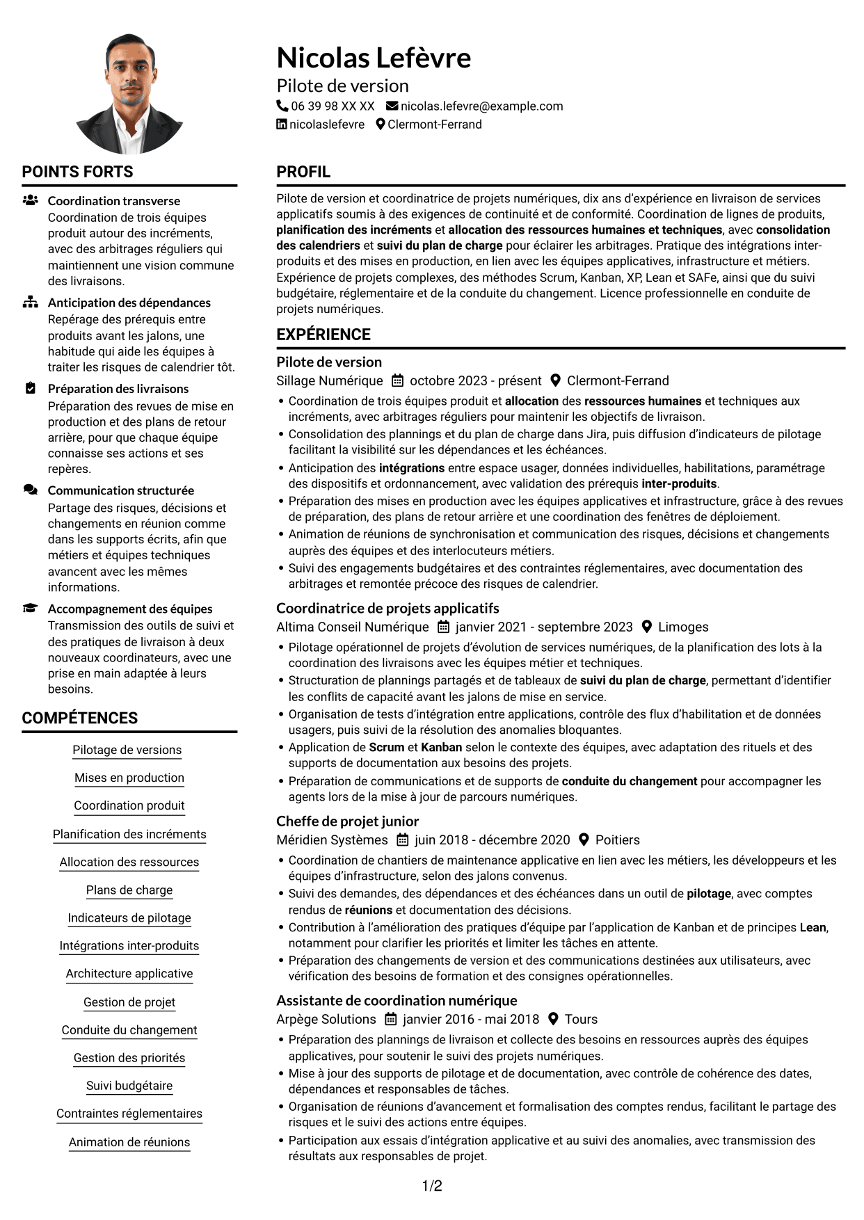 Exemple de CV — page 1