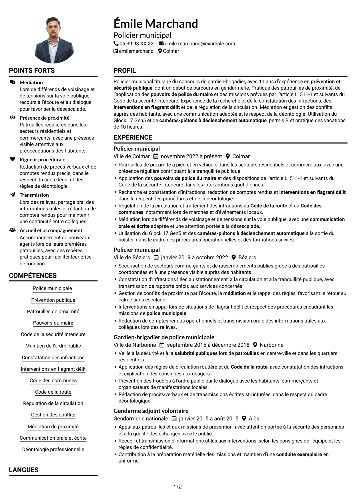 Exemple de CV — page 1