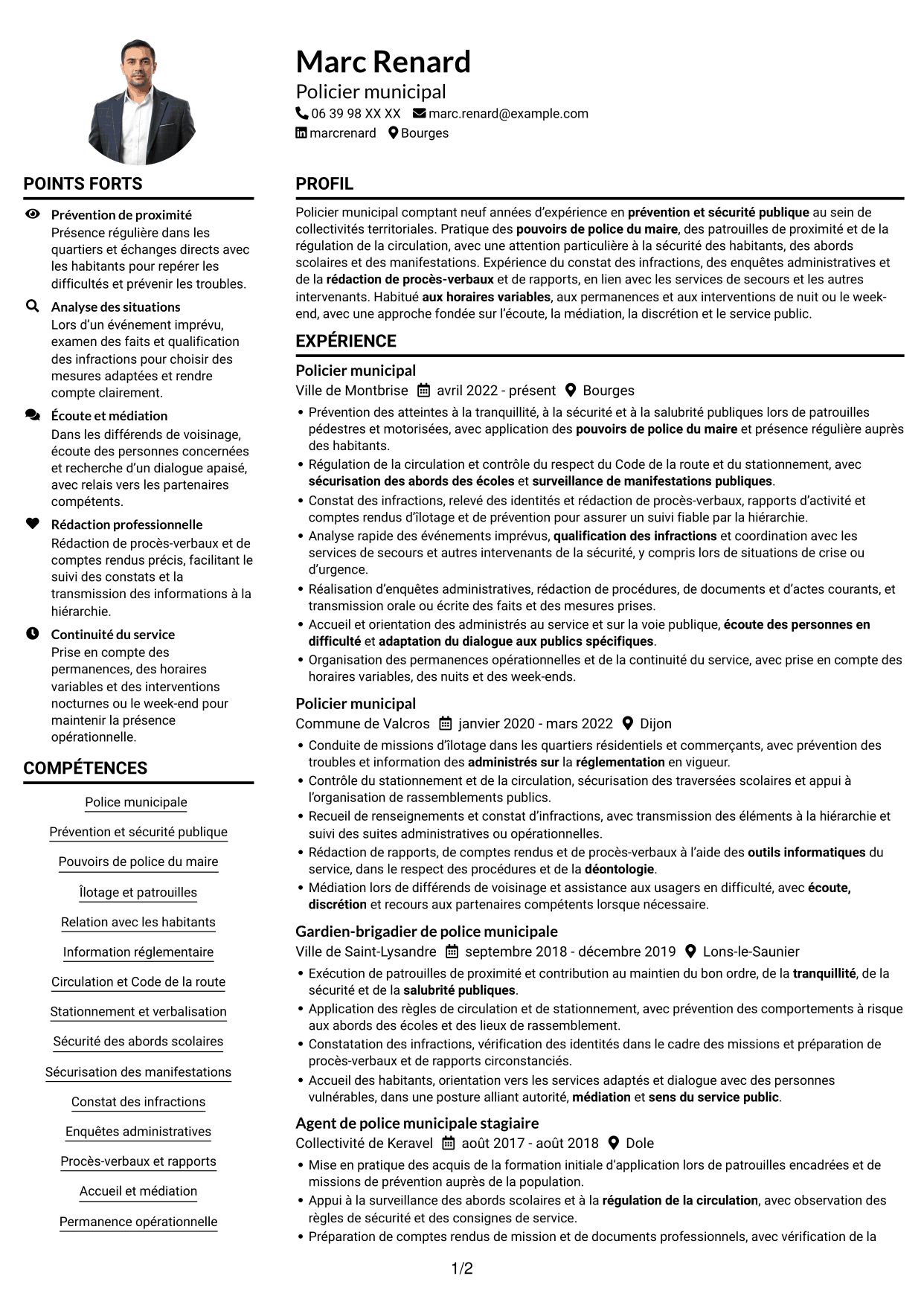 Exemple de CV — page 1