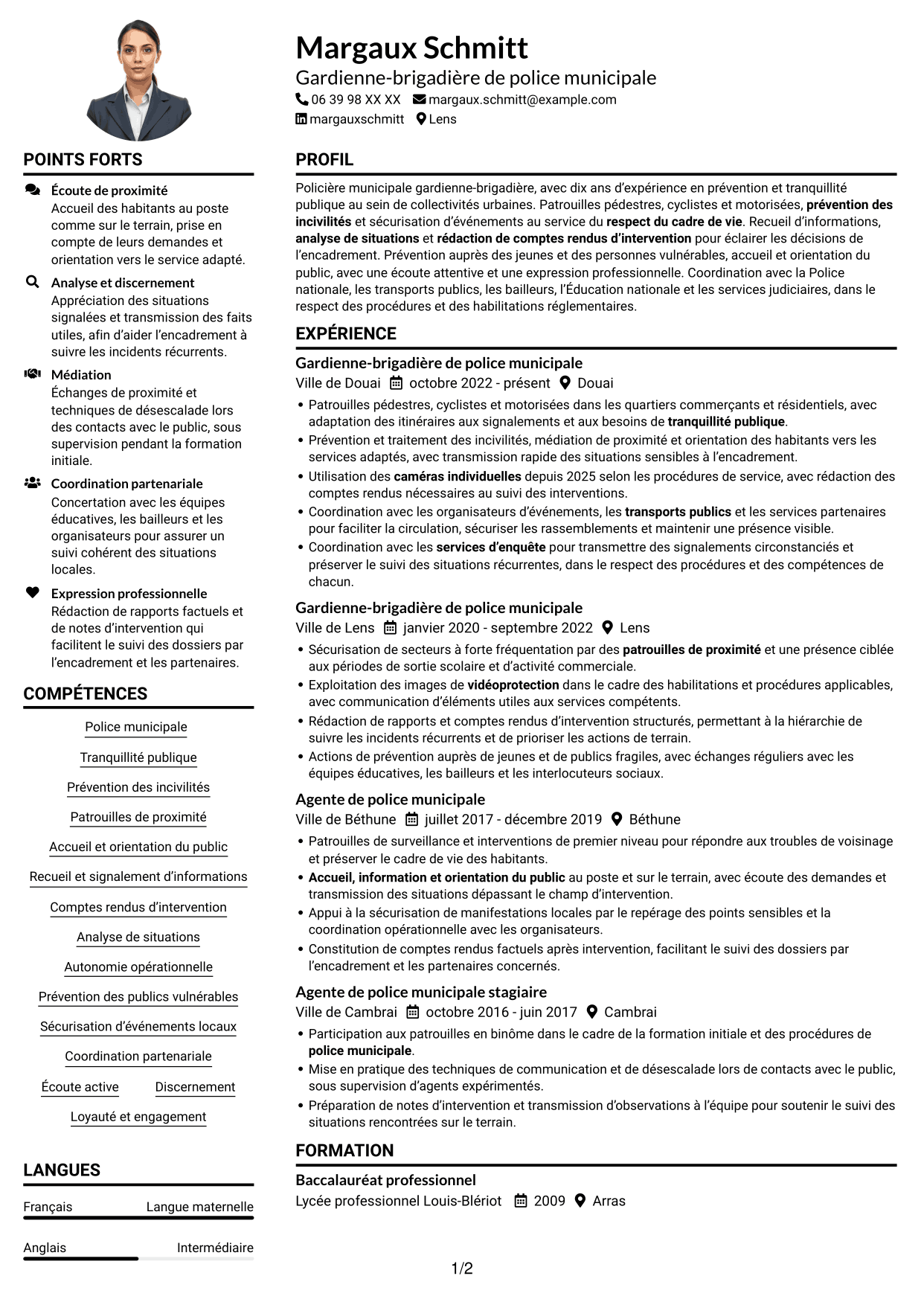 Exemple de CV — page 1