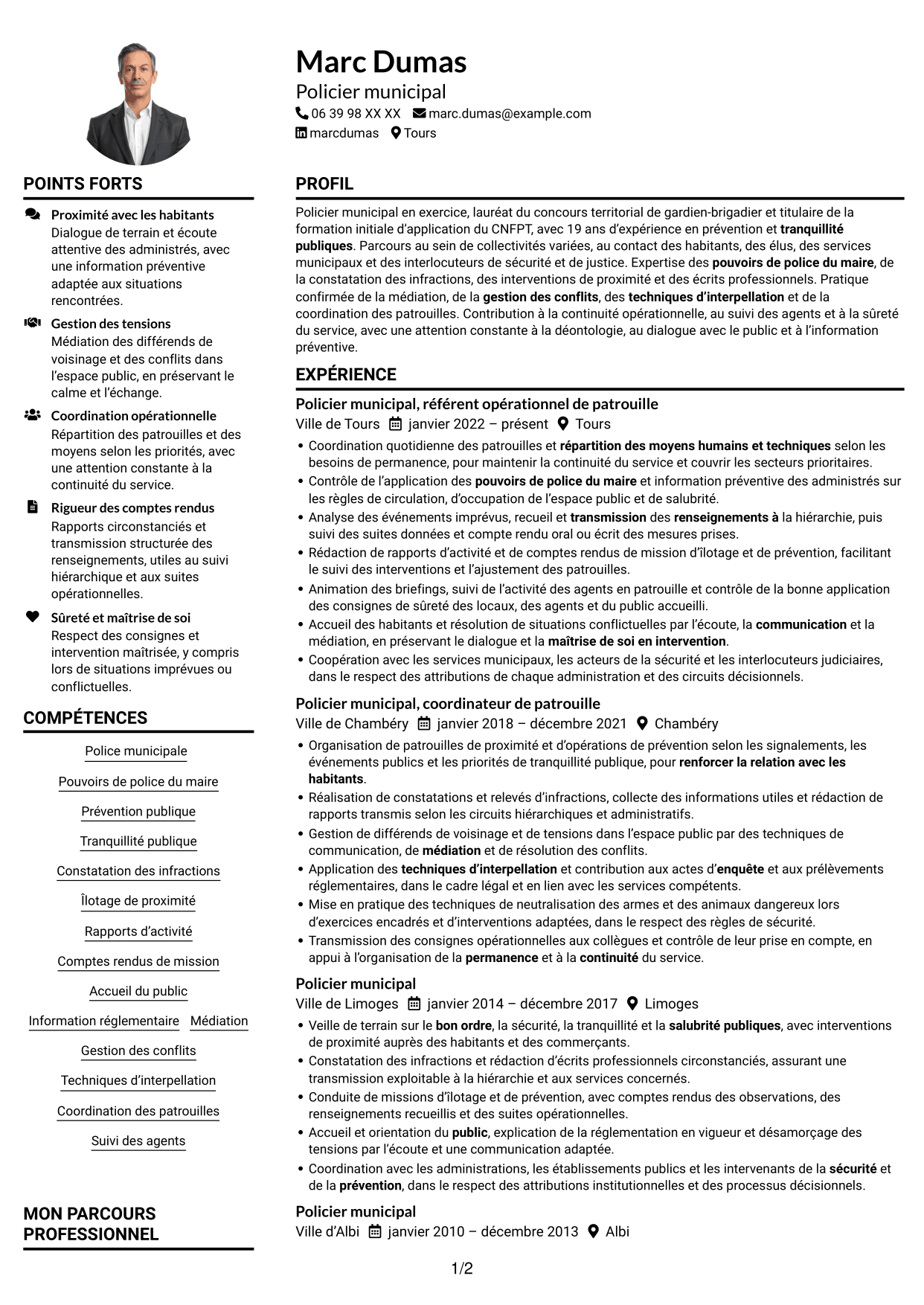 Exemple de CV — page 1