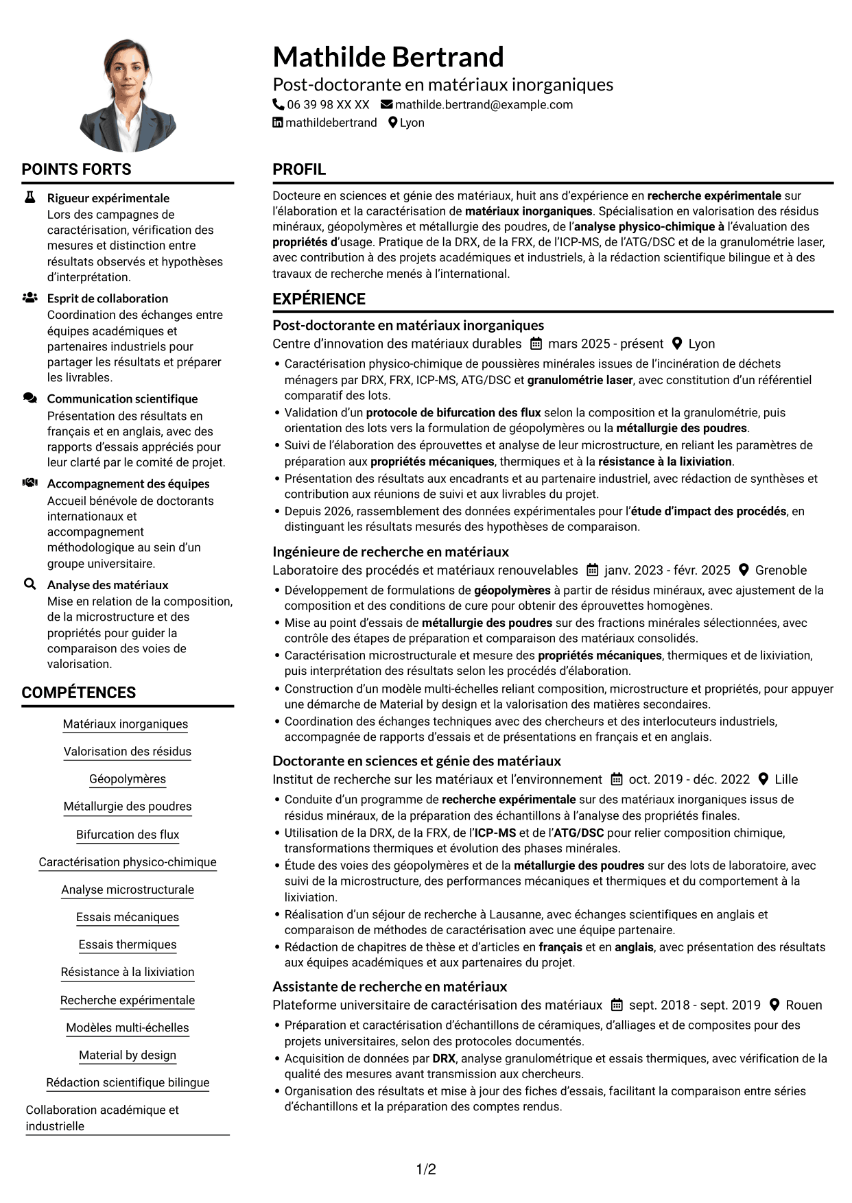 Exemple de CV — page 1