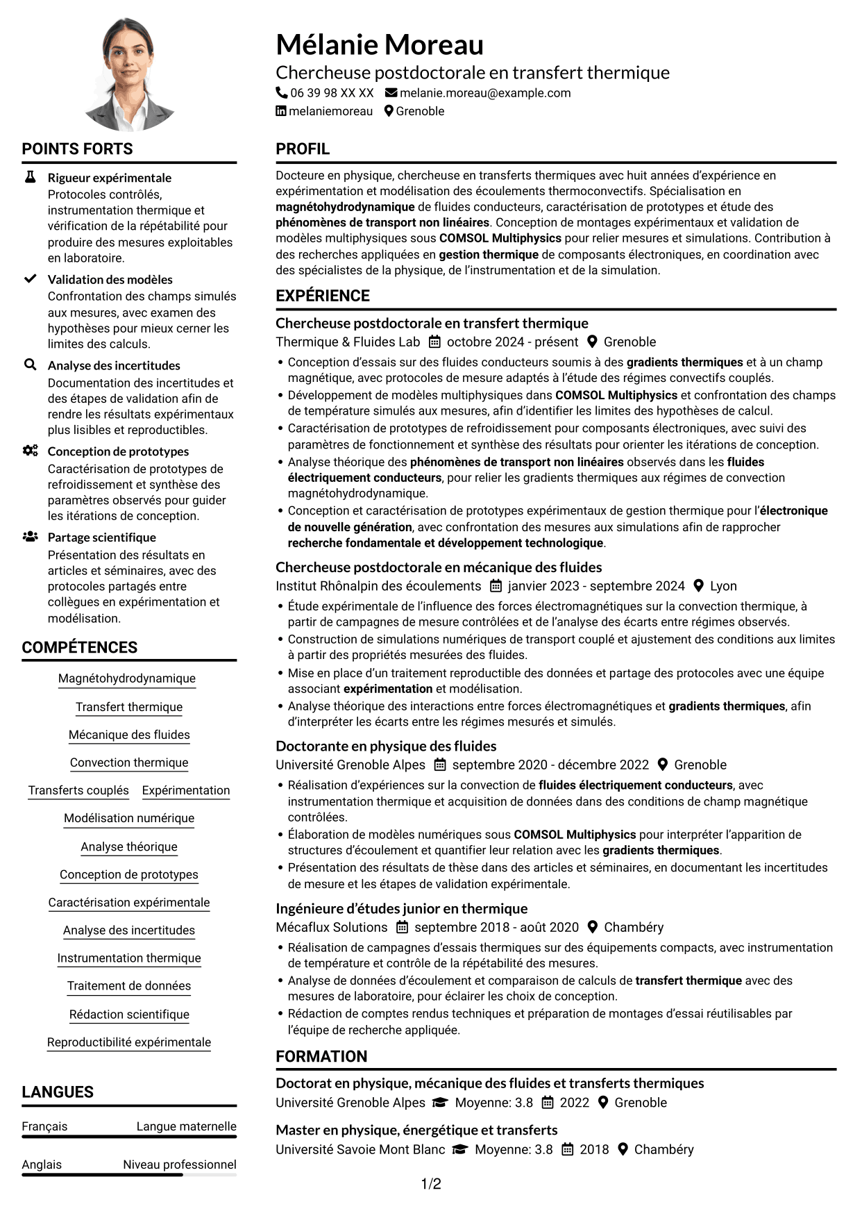 Exemple de CV — page 1