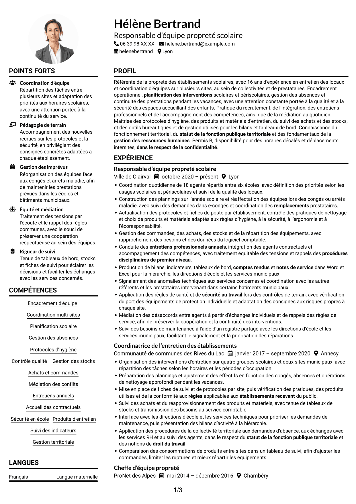 Exemple de CV — page 1