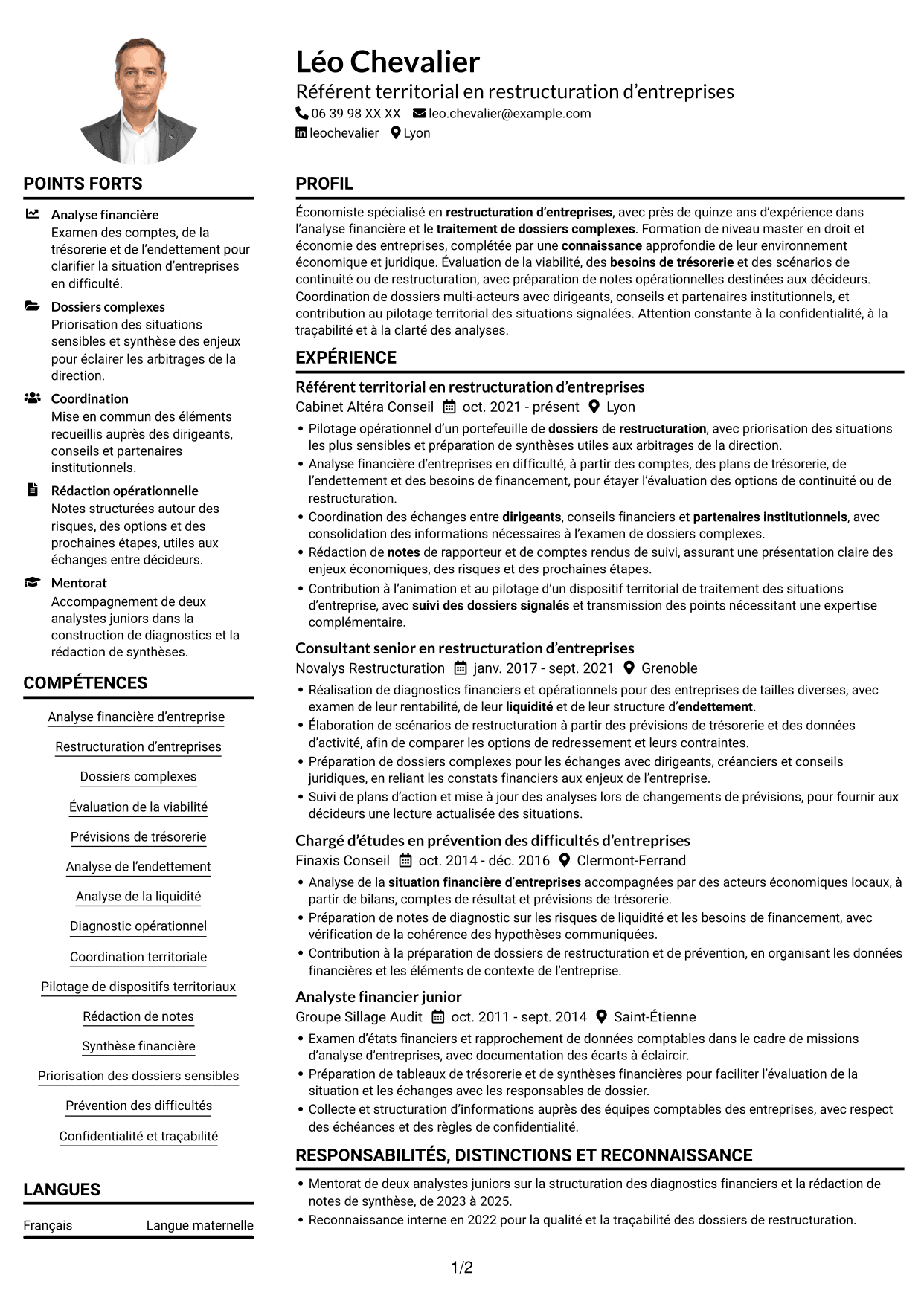 Exemple de CV — page 1