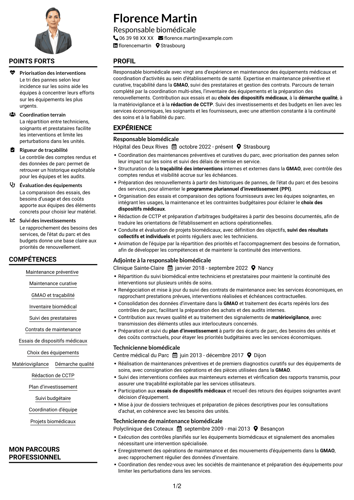 Exemple de CV — page 1