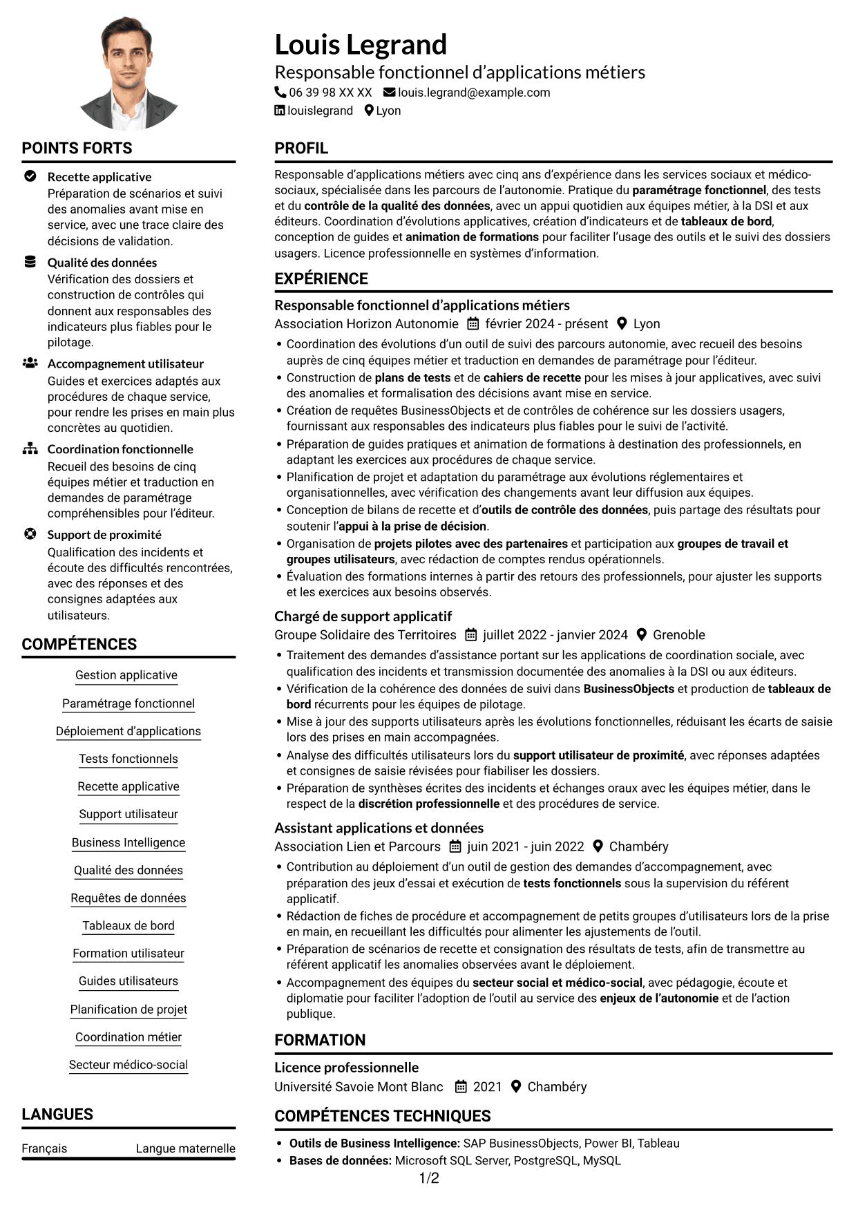 Exemple de CV — page 1