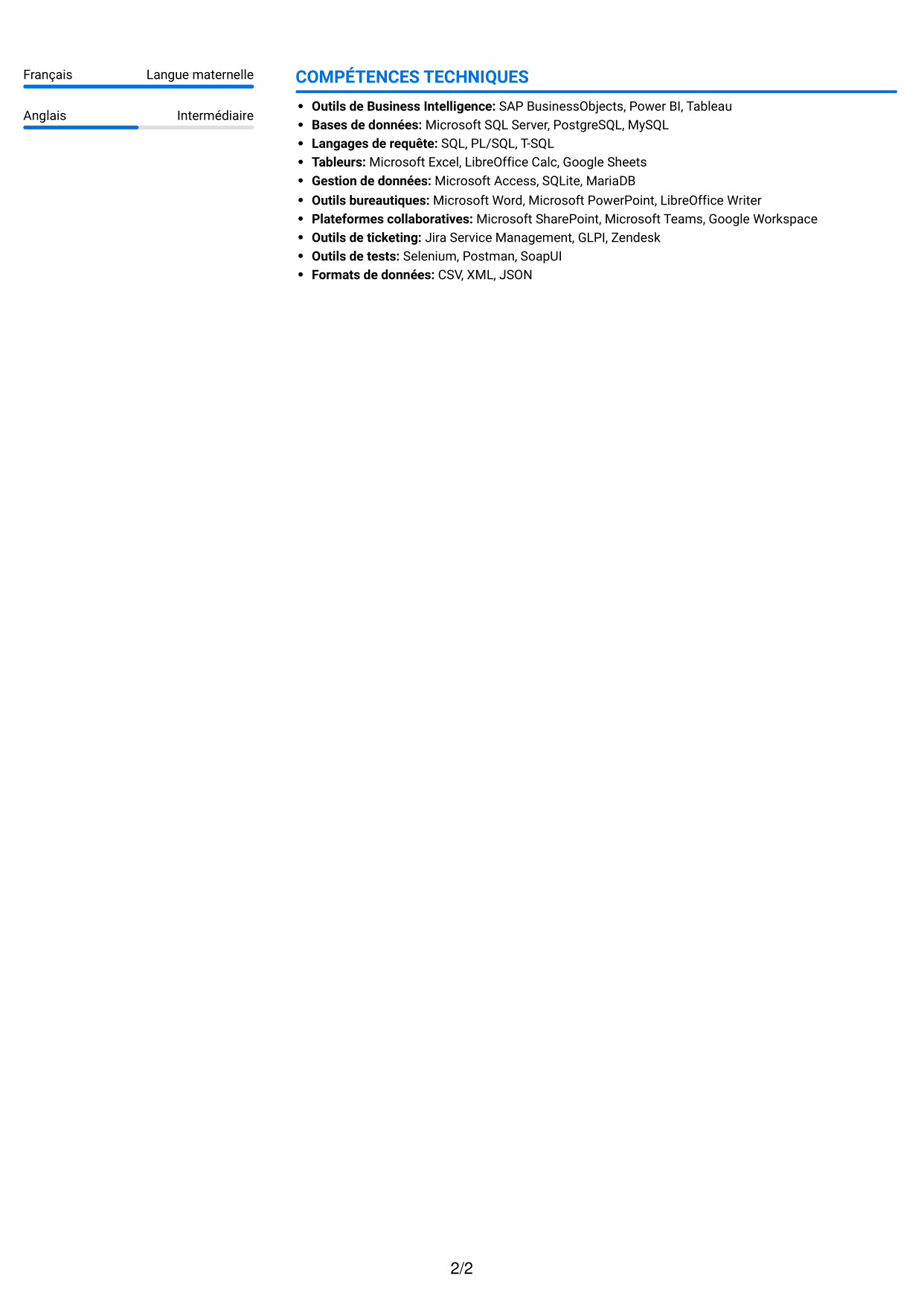 CV Audacieux (format à deux colonnes avec accents colorés et photo) : Responsable d’application utilisateur - Applications de l’autonomie, page 2