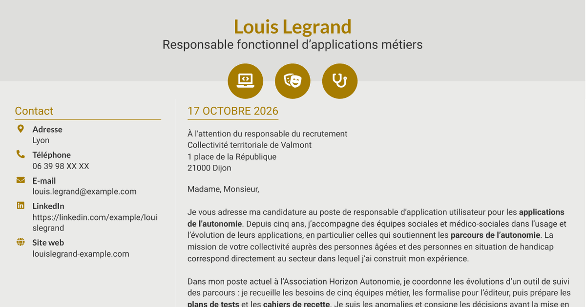 7 modèles de lettre de motivation pour Responsable d’application utilisateur - Applications de l’autonomie, avec exemples