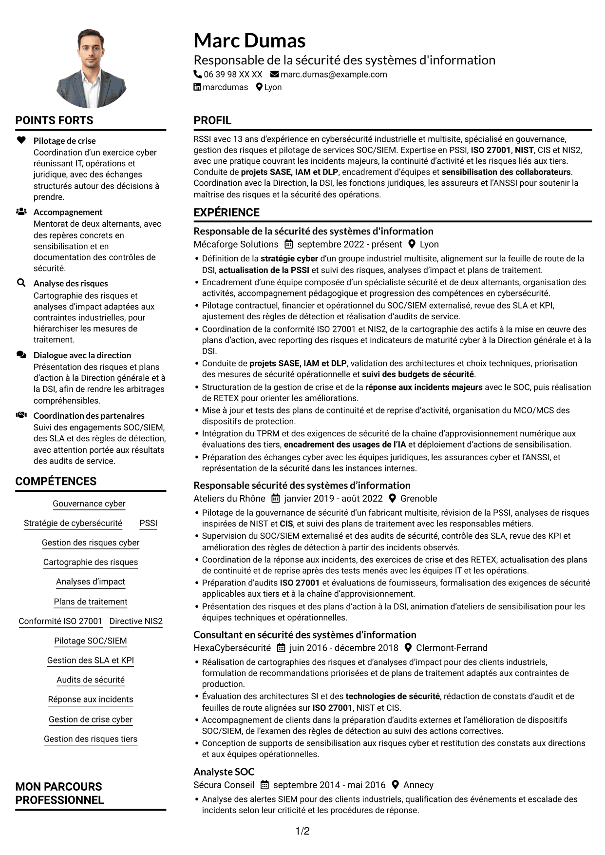Exemple de CV — page 1