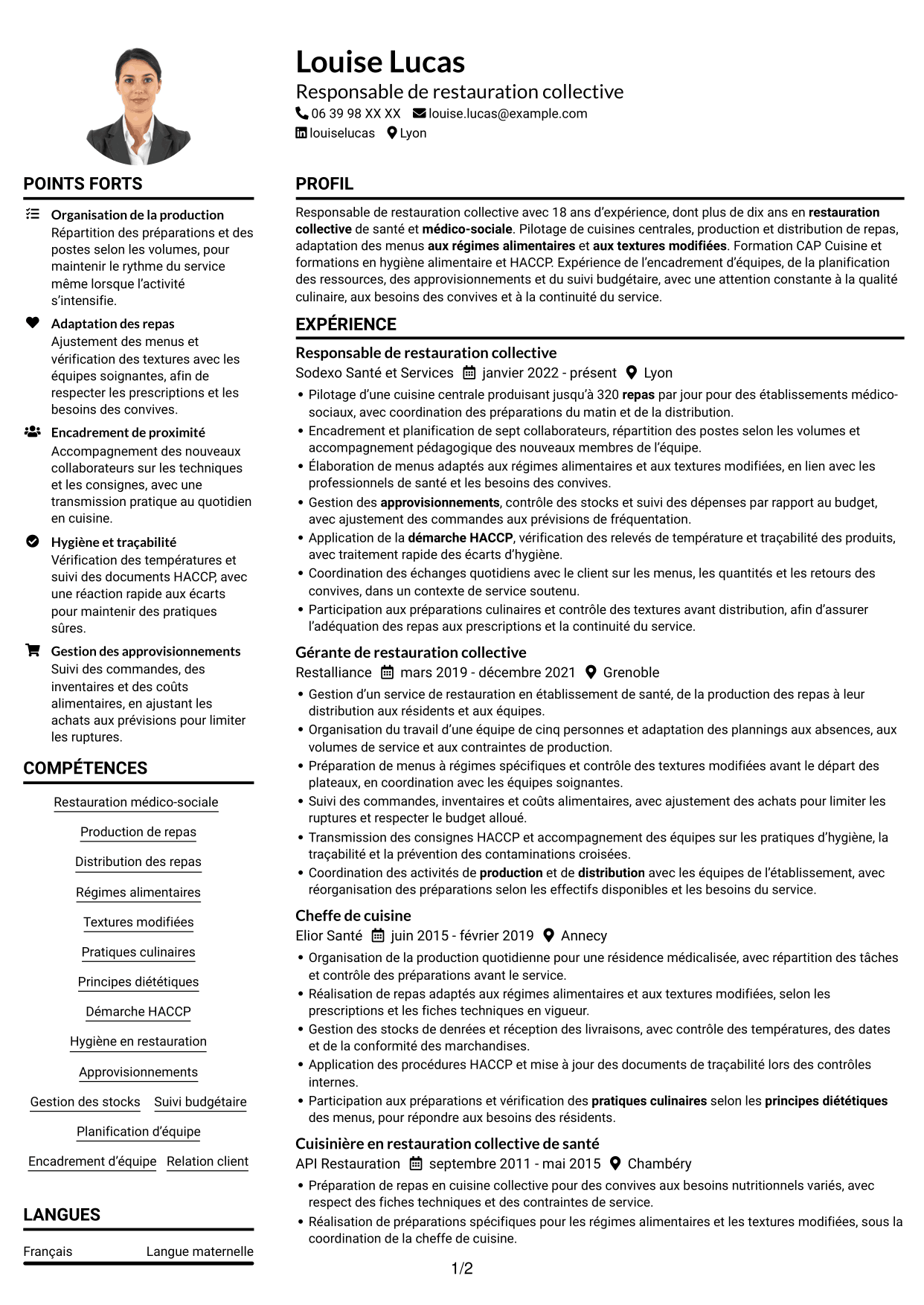 Exemple de CV — page 1