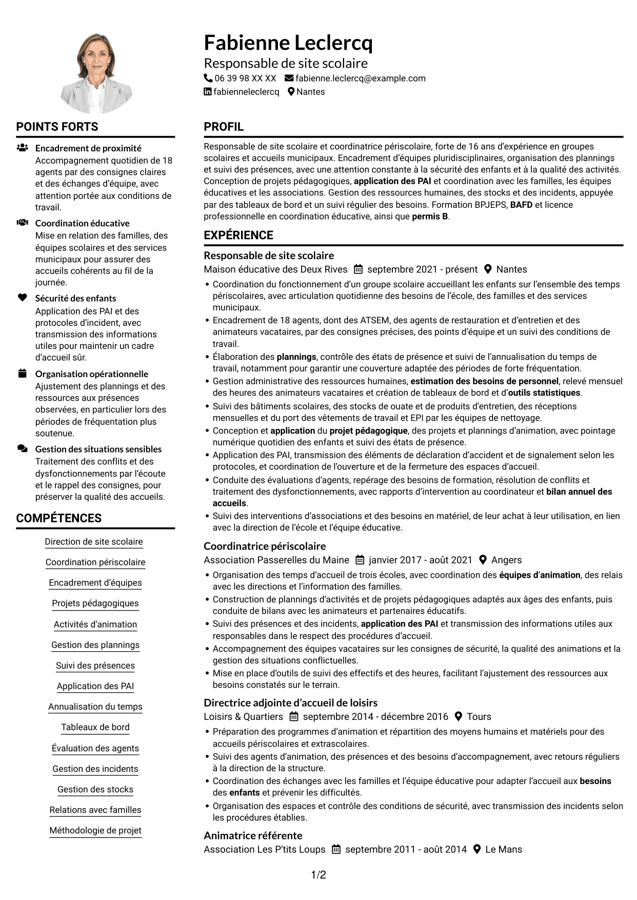 Exemple de CV — page 1