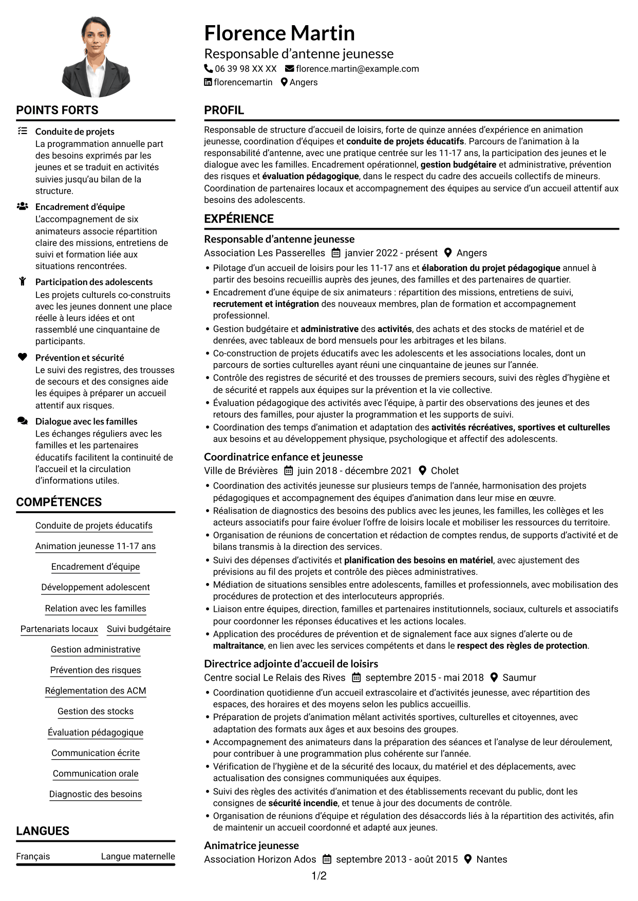 Exemple de CV — page 1