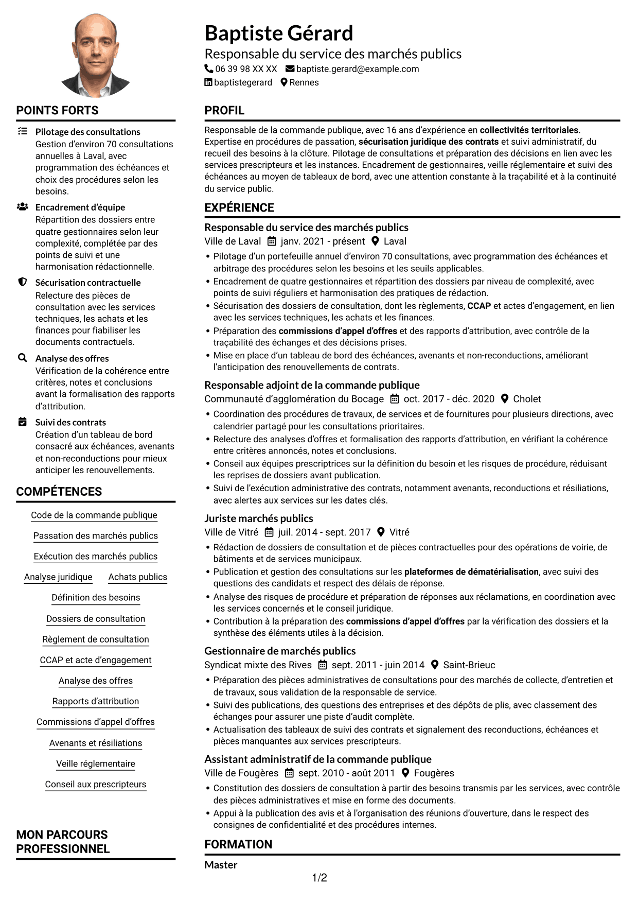 Exemple de CV — page 1