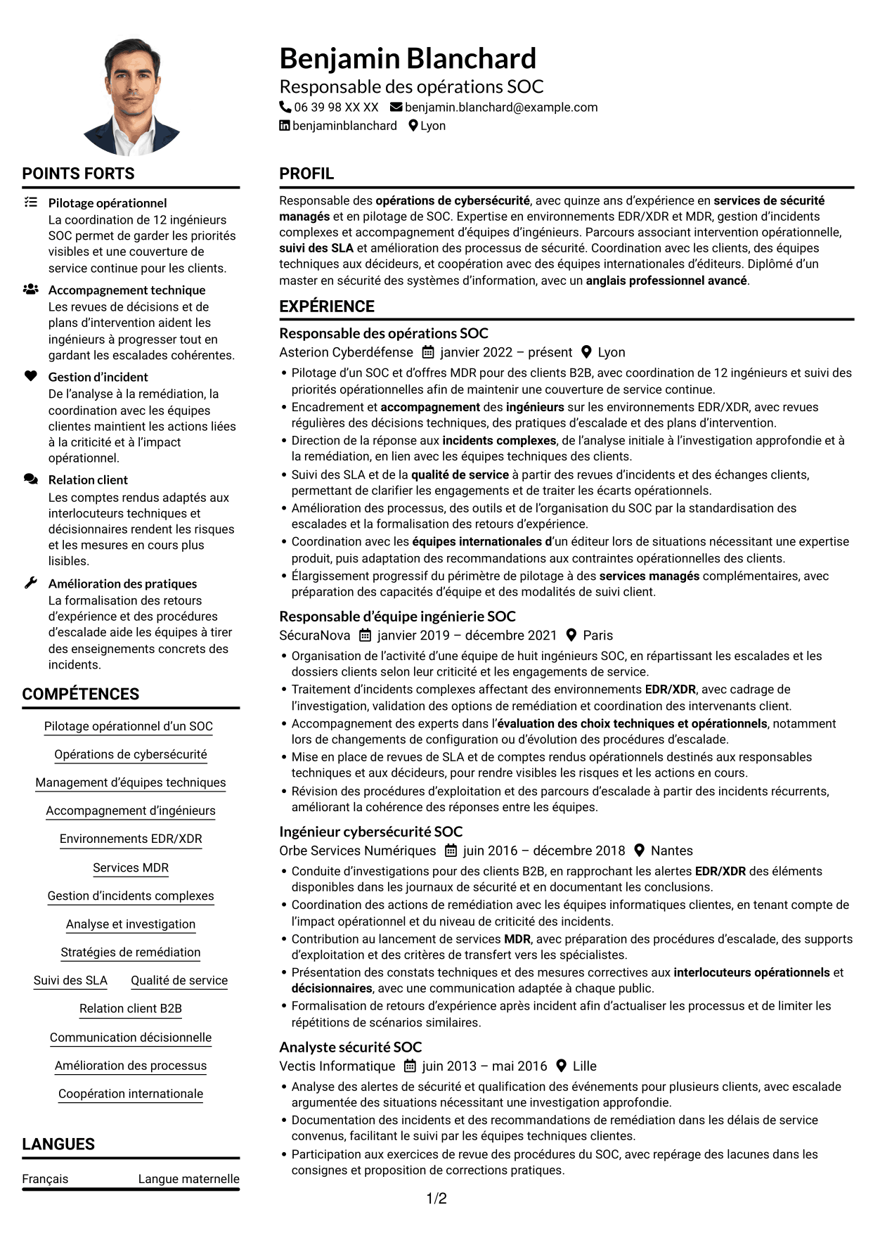 Exemple de CV — page 1