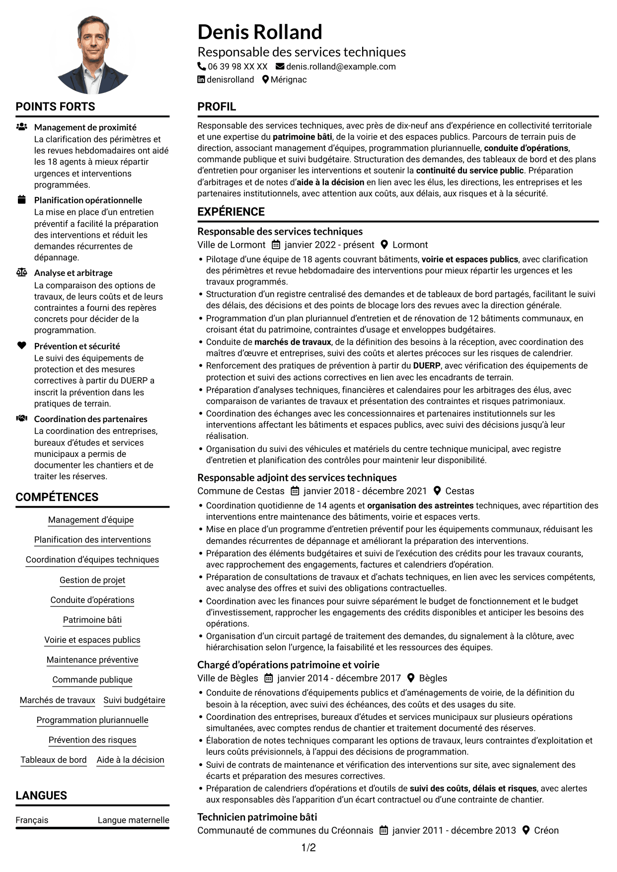Exemple de CV — page 1