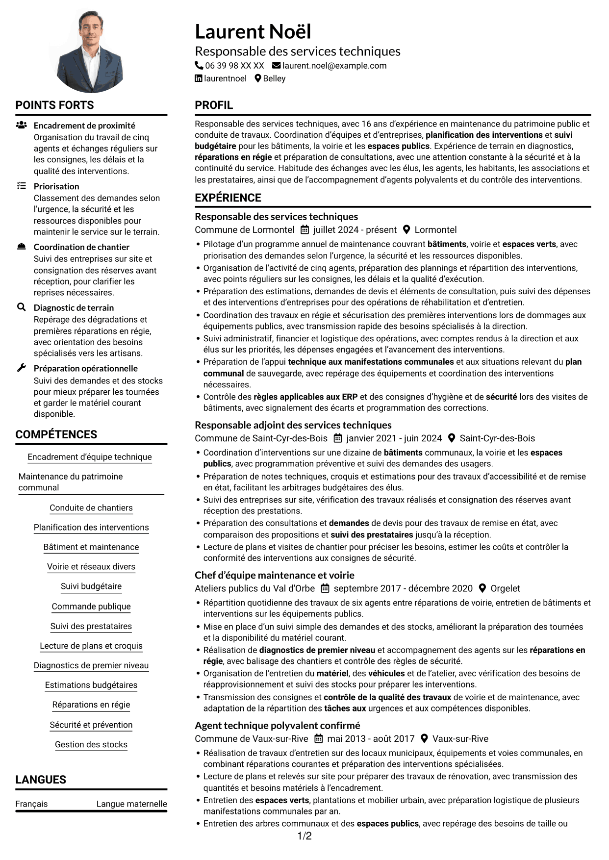 Exemple de CV — page 1