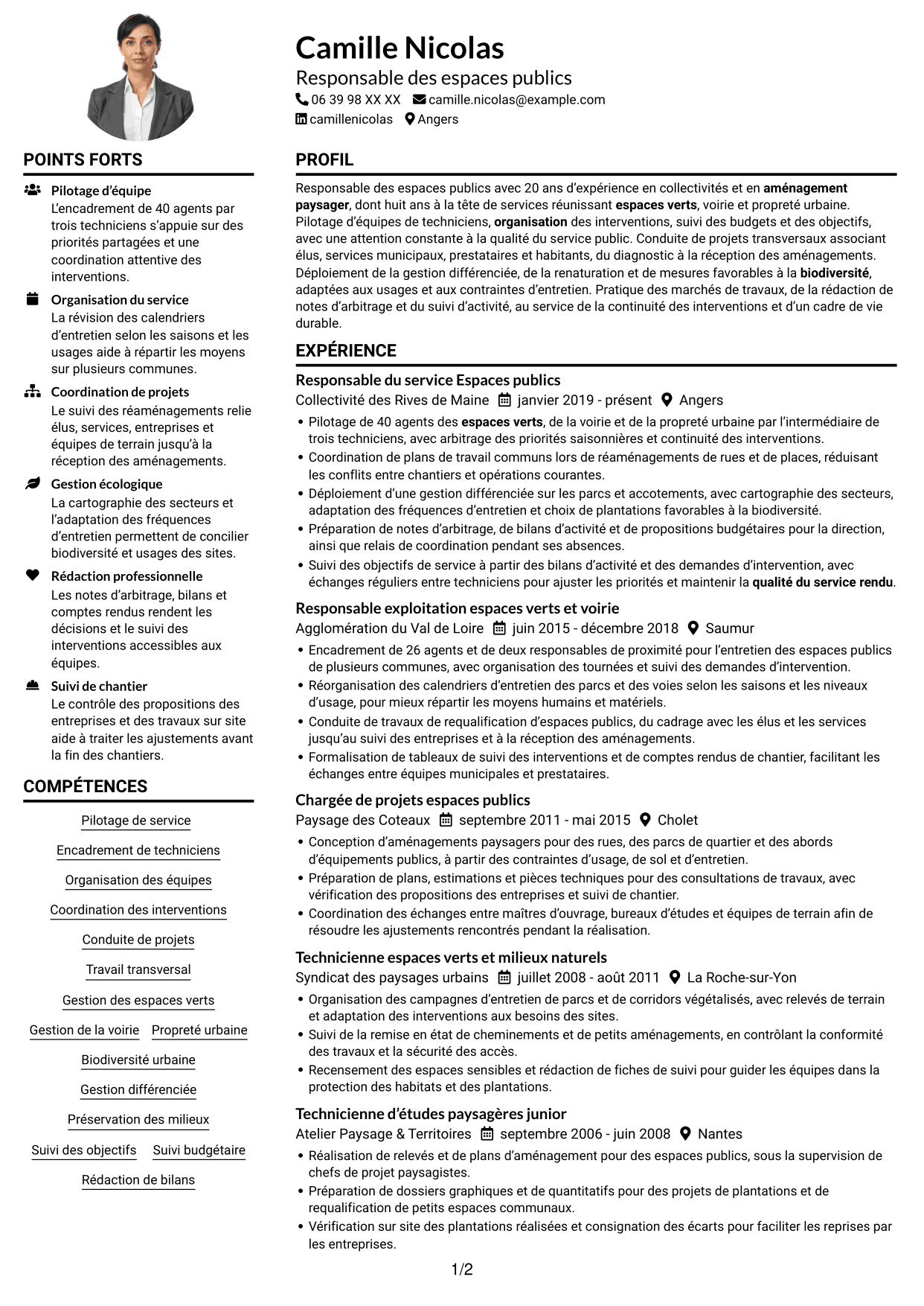 Exemple de CV — page 1
