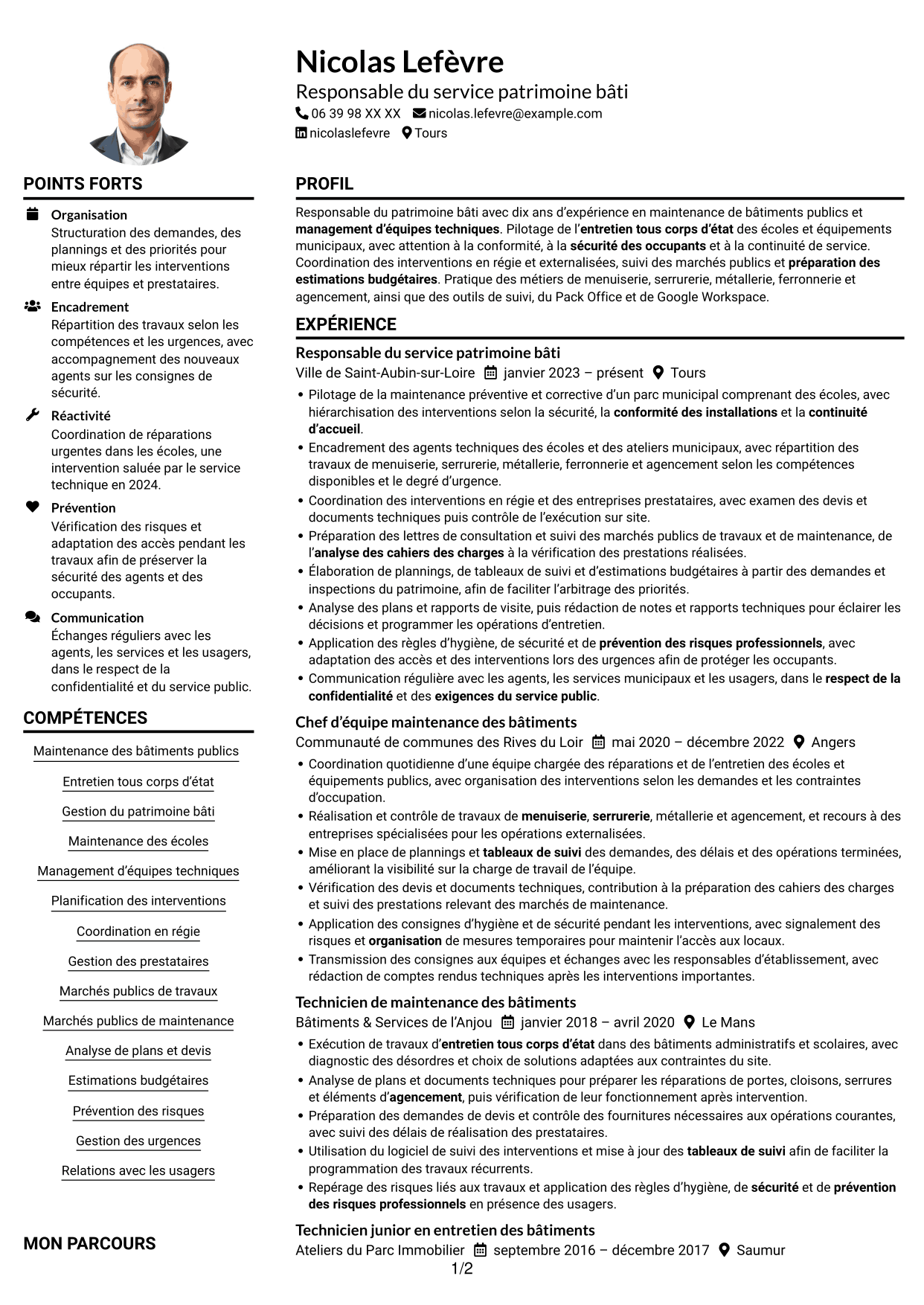 Exemple de CV — page 1