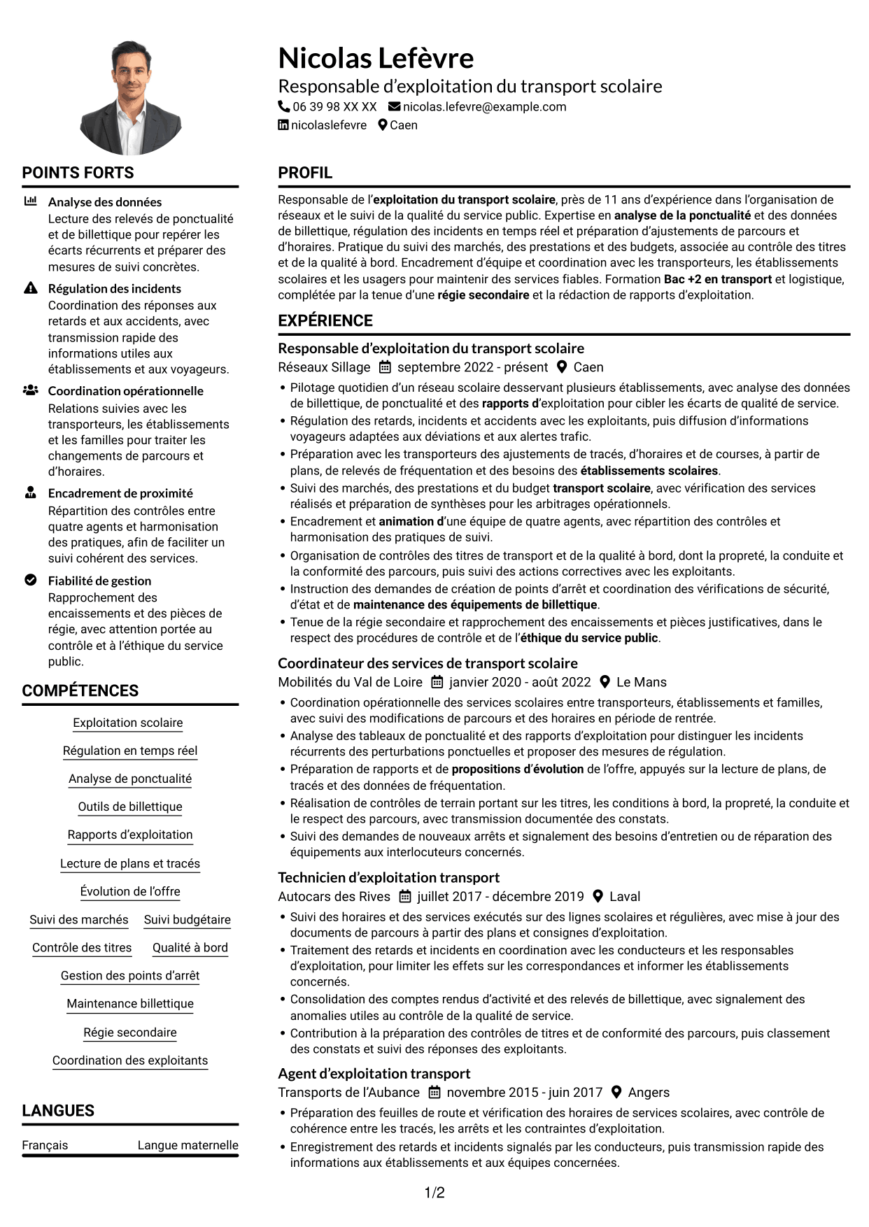 Exemple de CV — page 1