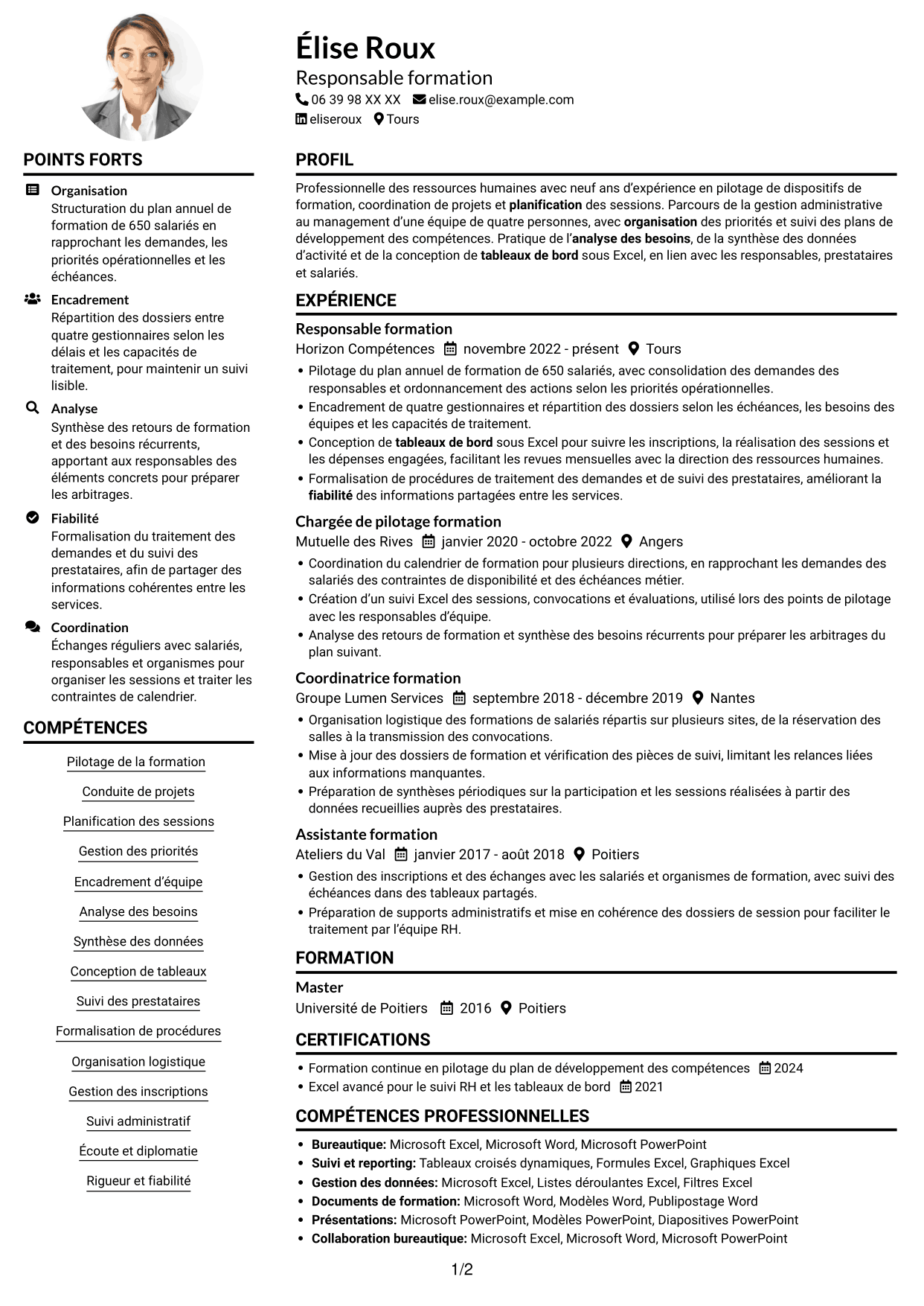 Exemple de CV — page 1