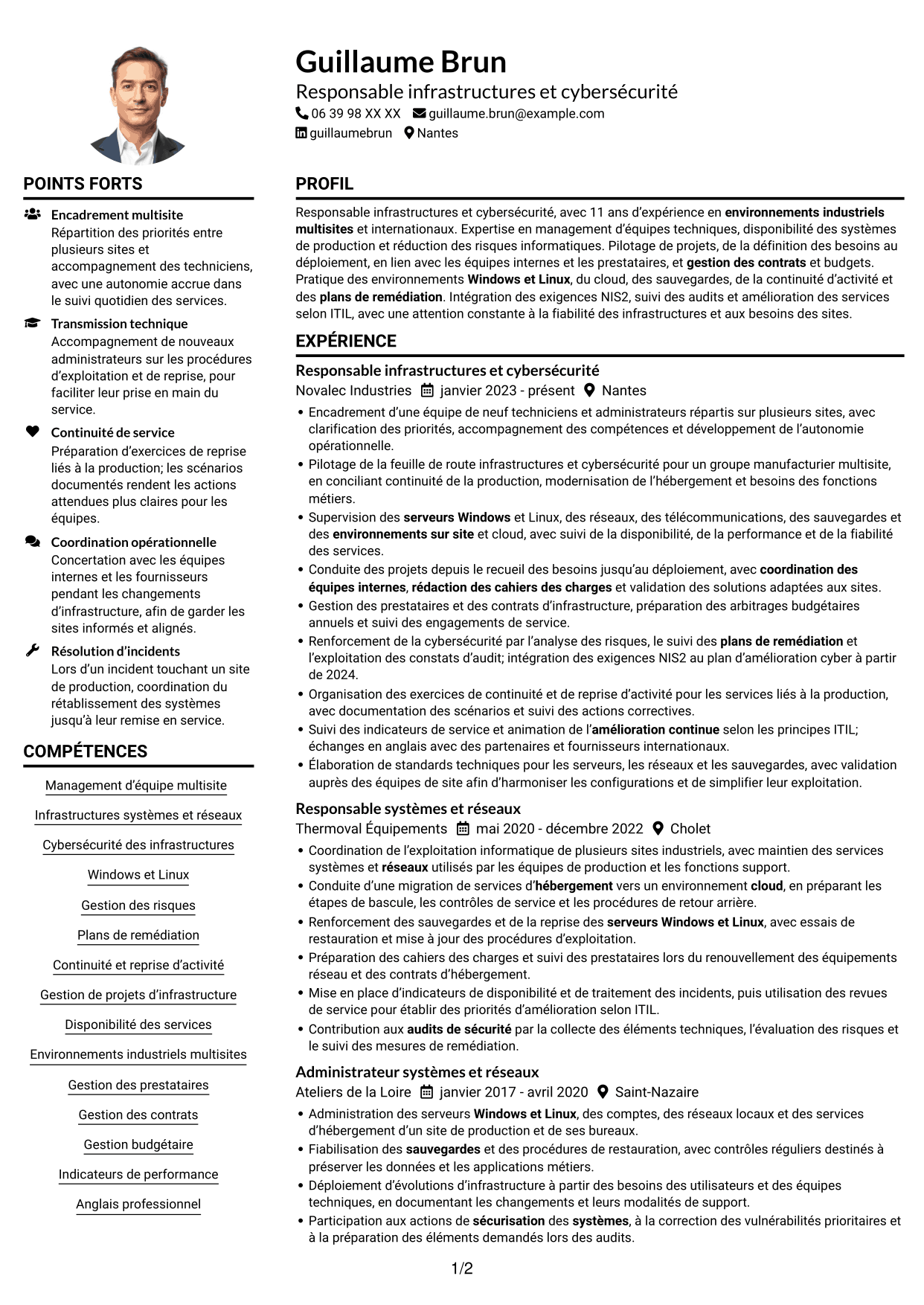 Exemple de CV — page 1