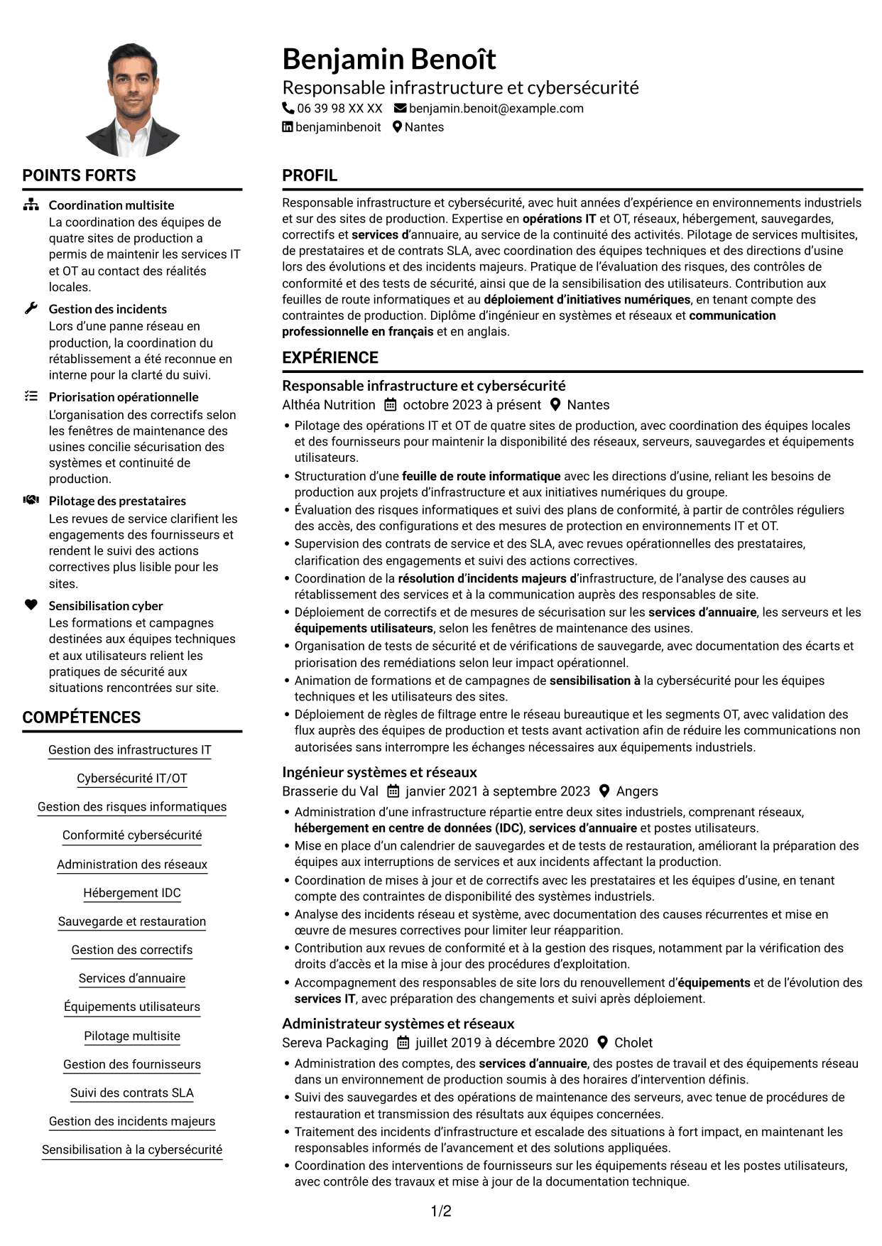 Exemple de CV — page 1