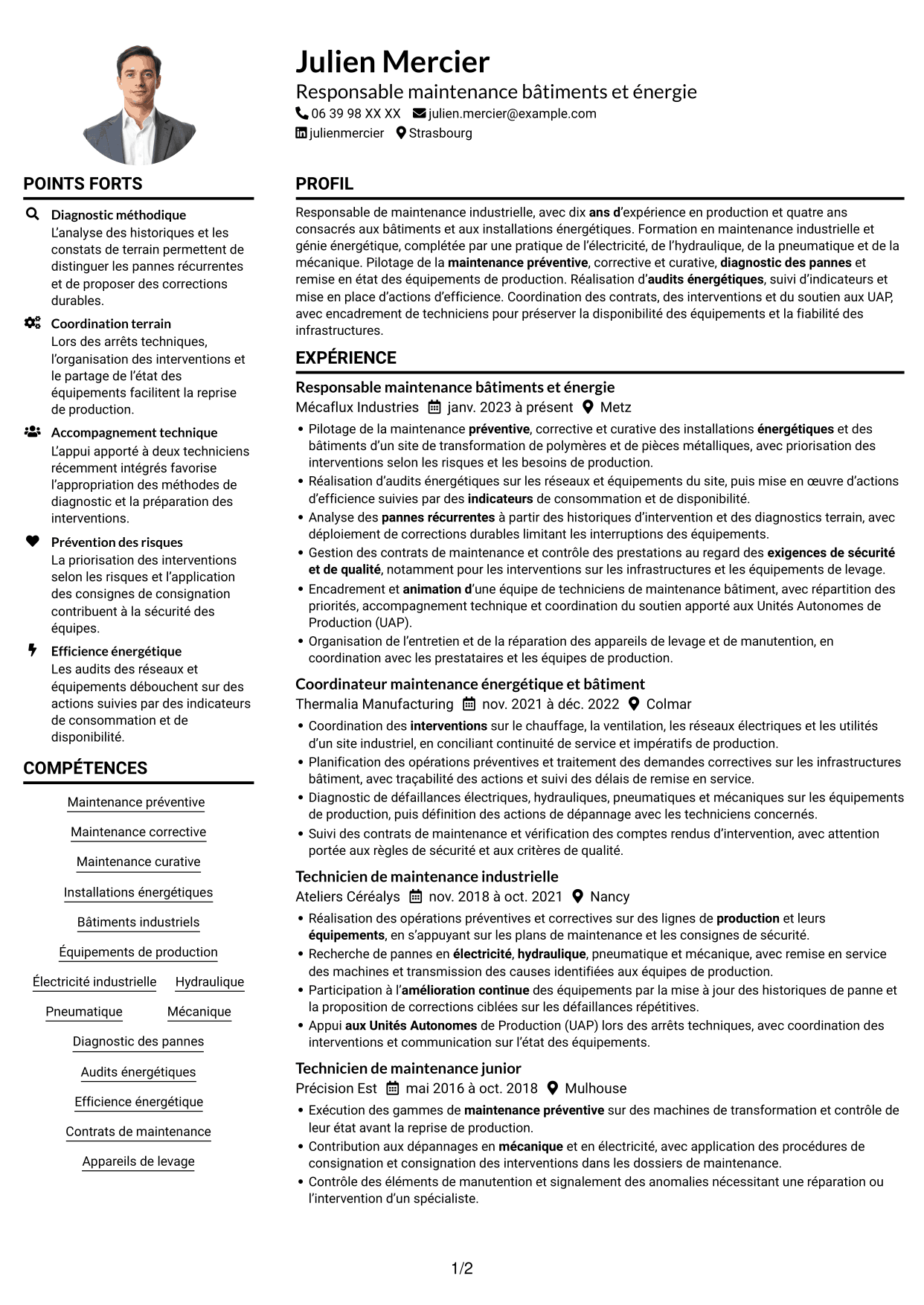 Exemple de CV — page 1